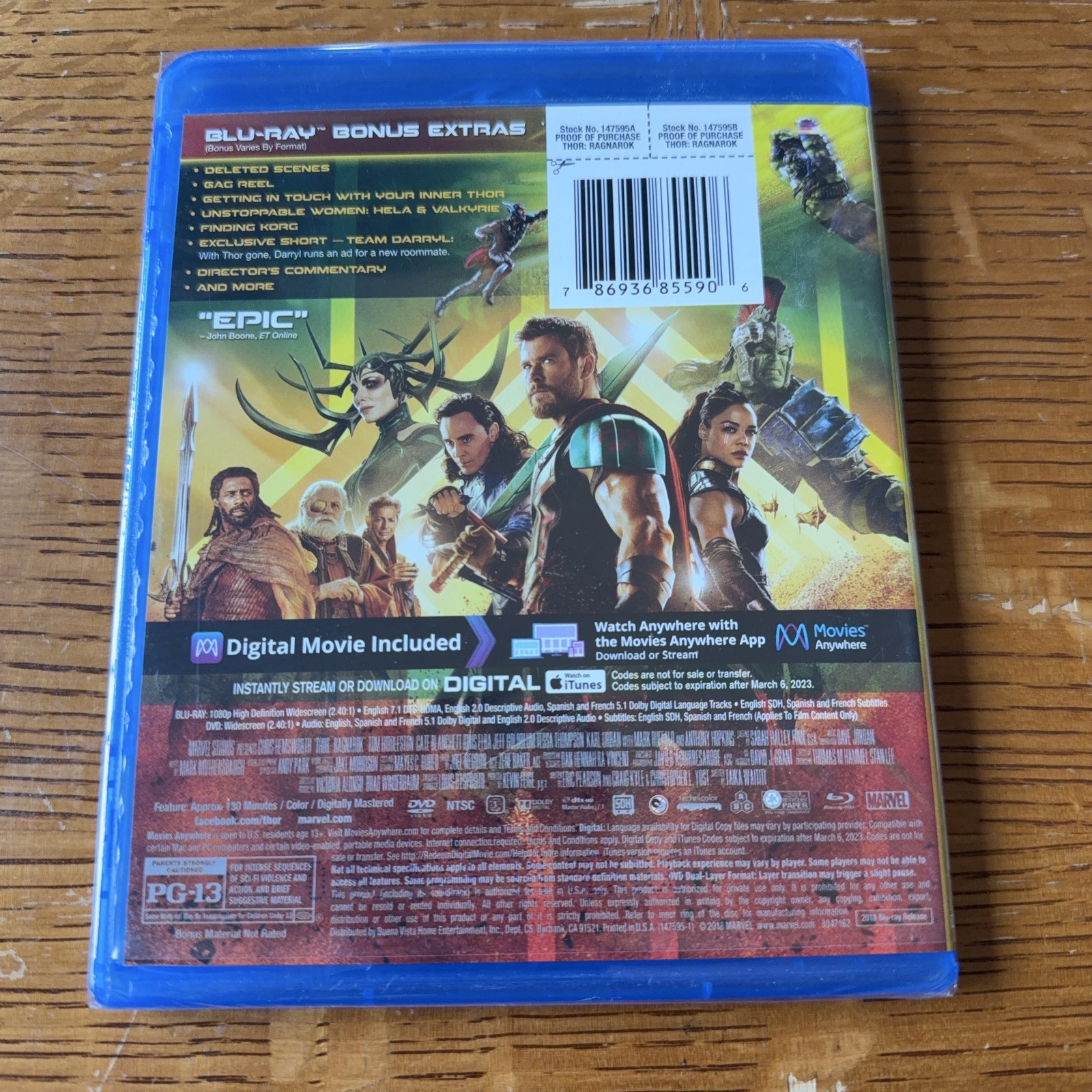 Thor Ragnarok Blu-ray + DVD + Digital Multi-Screen Edition Marvel Studios PG-13