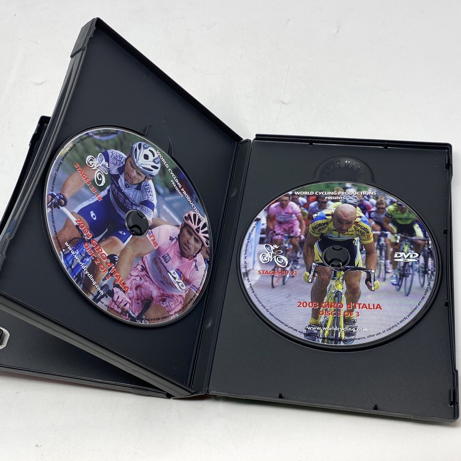 2003 Giro d’Italia World Cycling Productions 3 DVD 4 hrs Gilberto Simoni Used