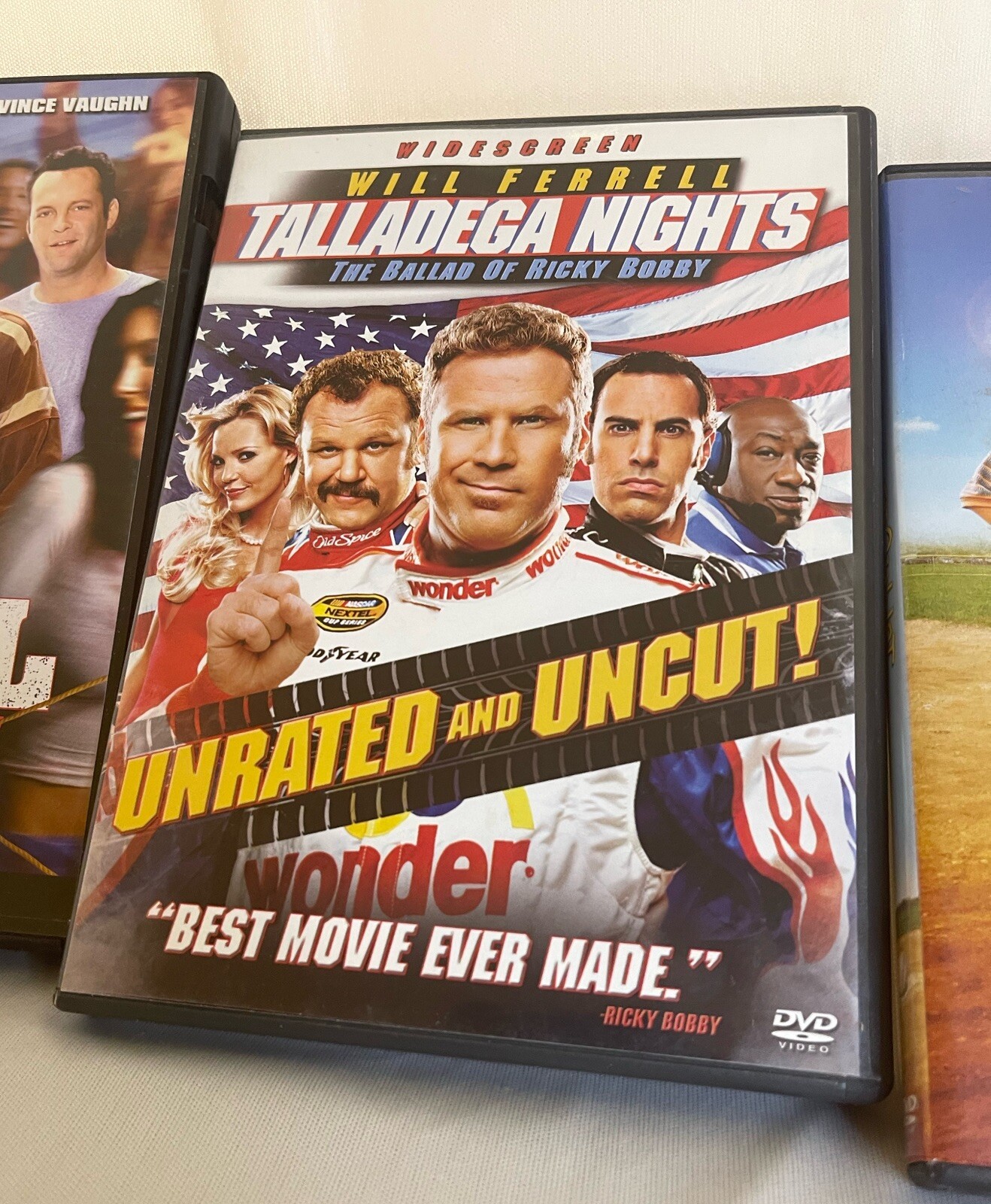 4 DVD’s Old School, Talladega Nights, The Sand Lot, Team America World Police