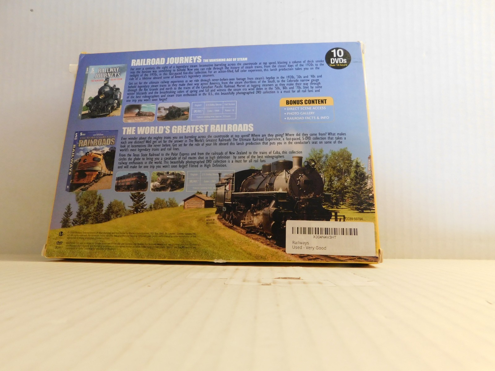 Railways The Ultimate Railroad Experience 10 DVD Collection Over 18 Hours