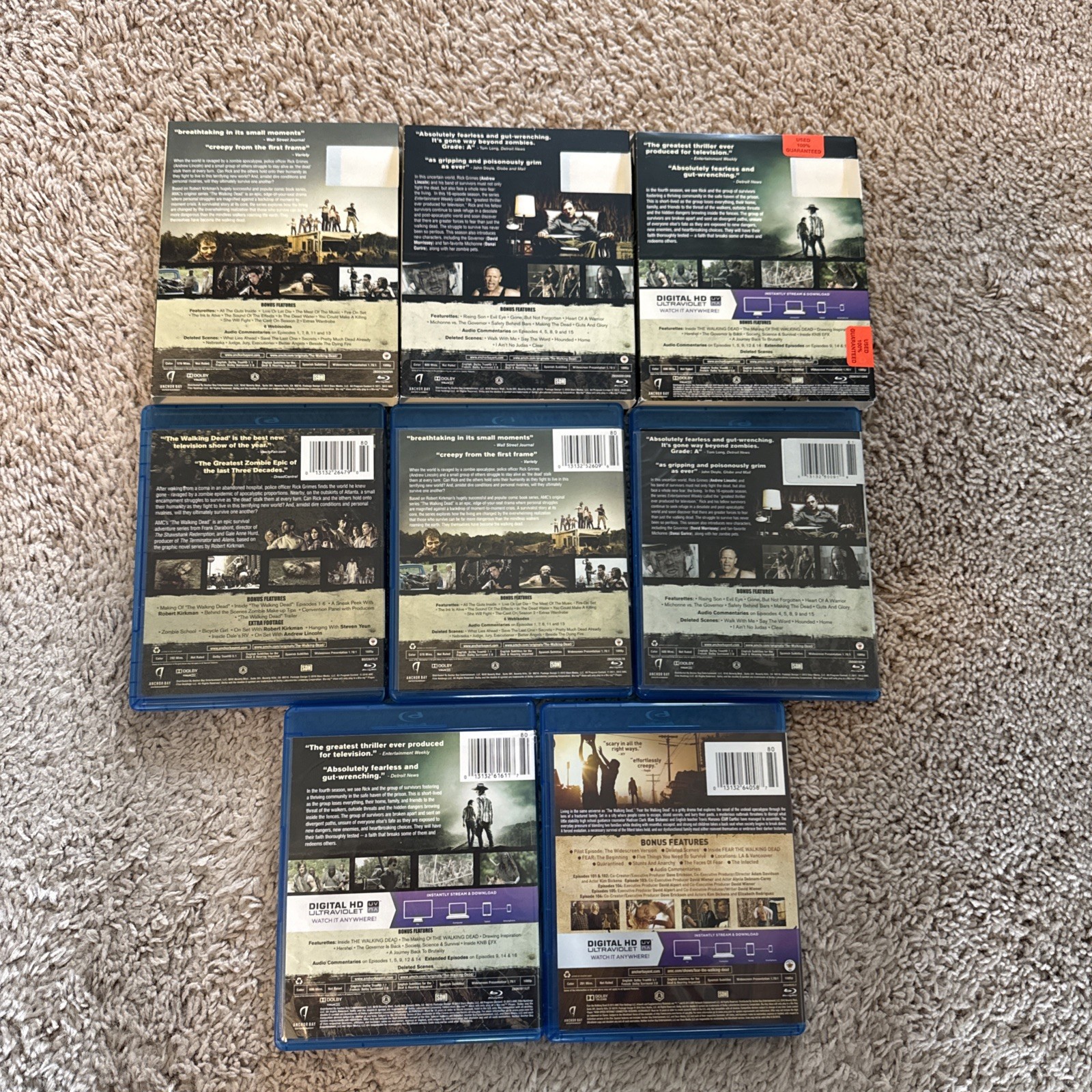 AMC The Walking Dead Complete Seasons 1-4 (16 Blu-ray Disc Set) TV Series Horror