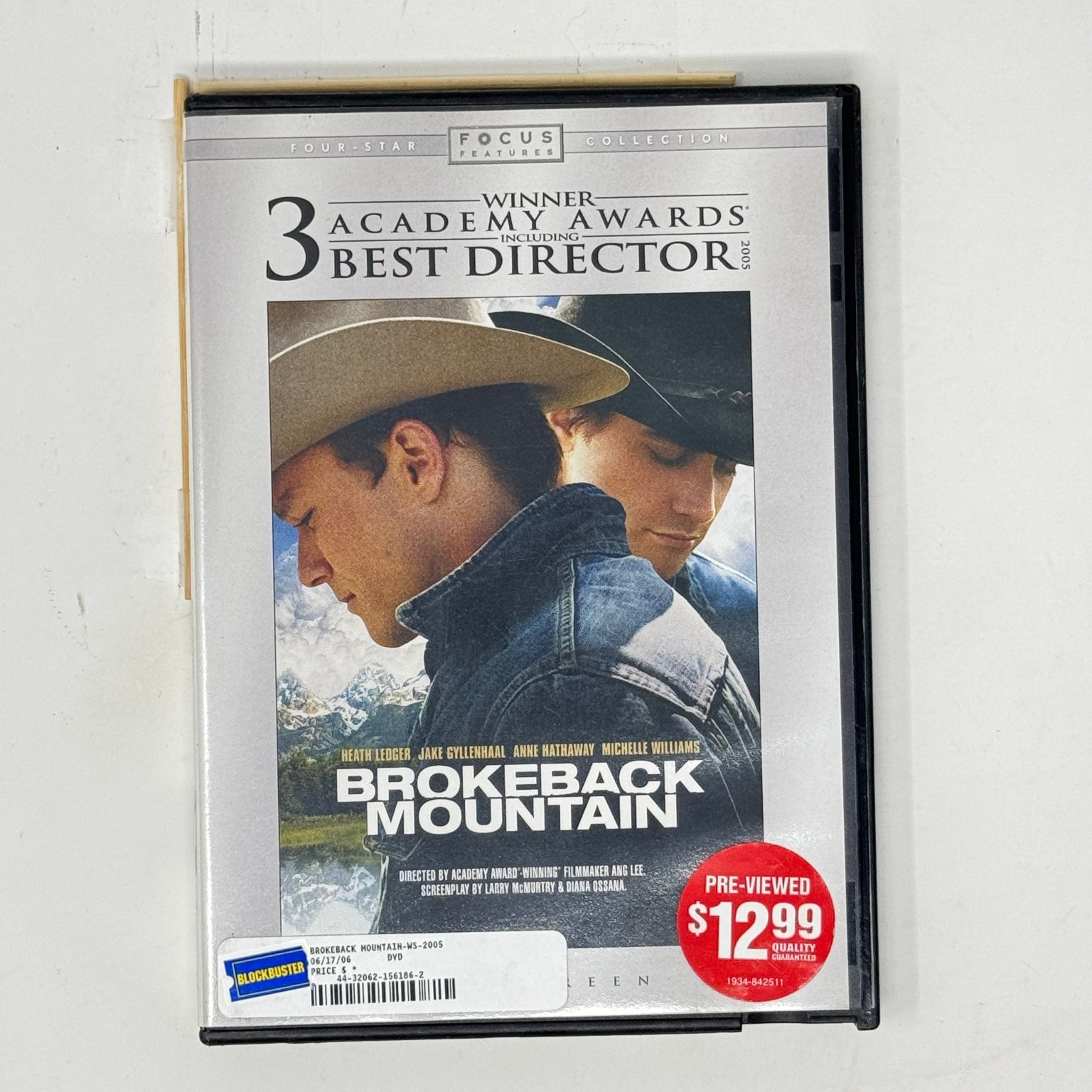 Brokeback Mountain DVD 2005 Ang Lee Heath Ledger Jake Gyllenhaal Widescreen