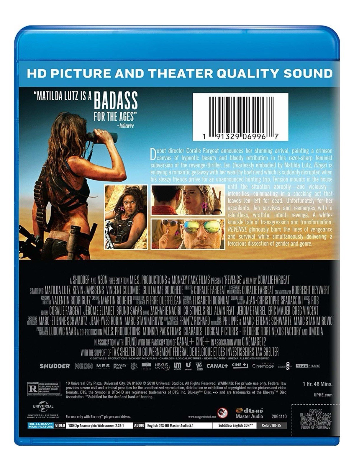 Revenge (Blu-ray, 2017) Shudder NEON Matilda Lutz Coralie Fargeat New & Sealed