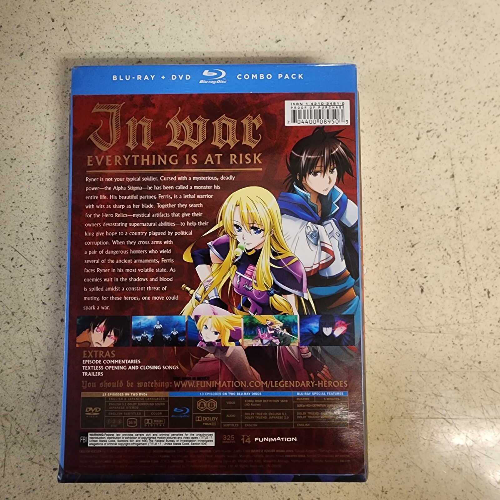 The Legend of the Legendary Heroes Part 1 brand new sealed Blu-ray /DVD htf oop