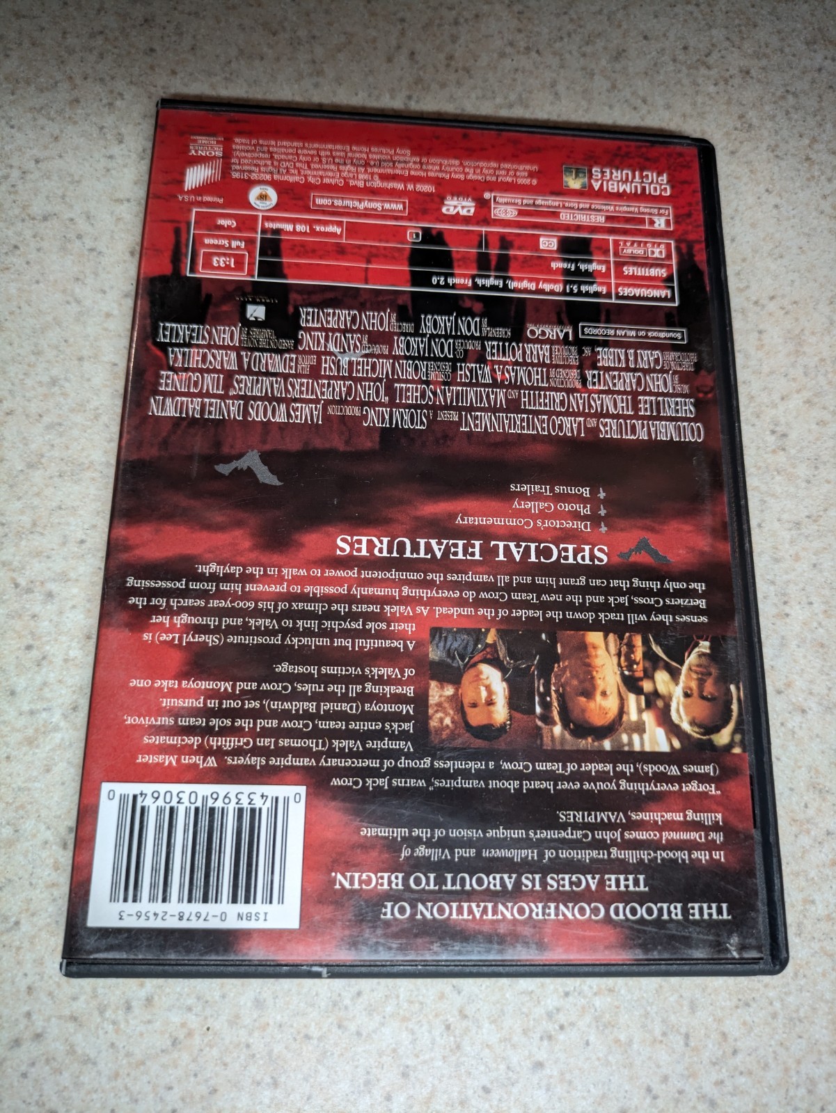 Vampires DVD 1999 John Carpenter James Woods Daniel Baldwin OOP Tested