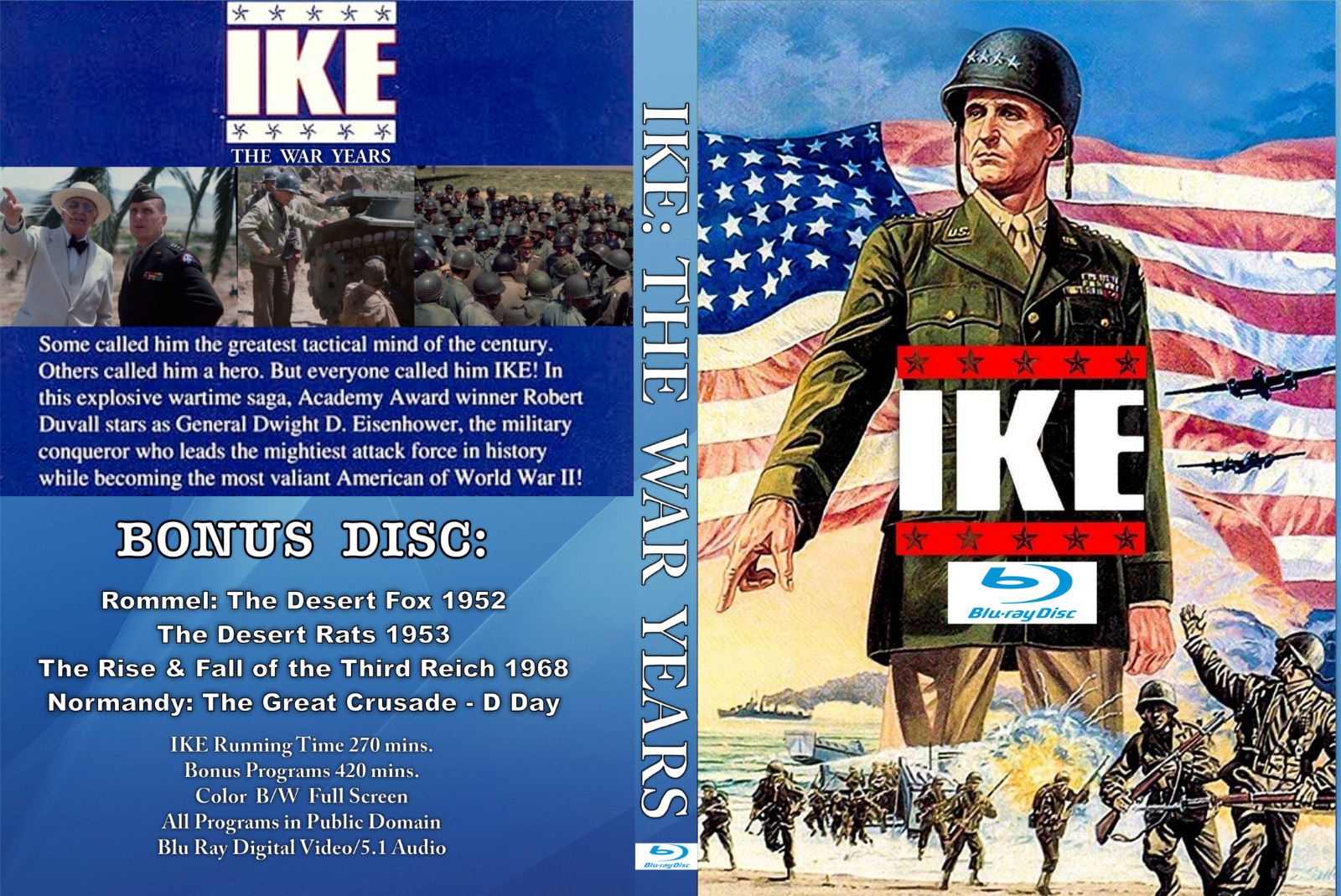 IKE THE WAR YEARS ( 1978 MiniSeries – Blu Ray BD-R – Plus Bonus Program Disc )
