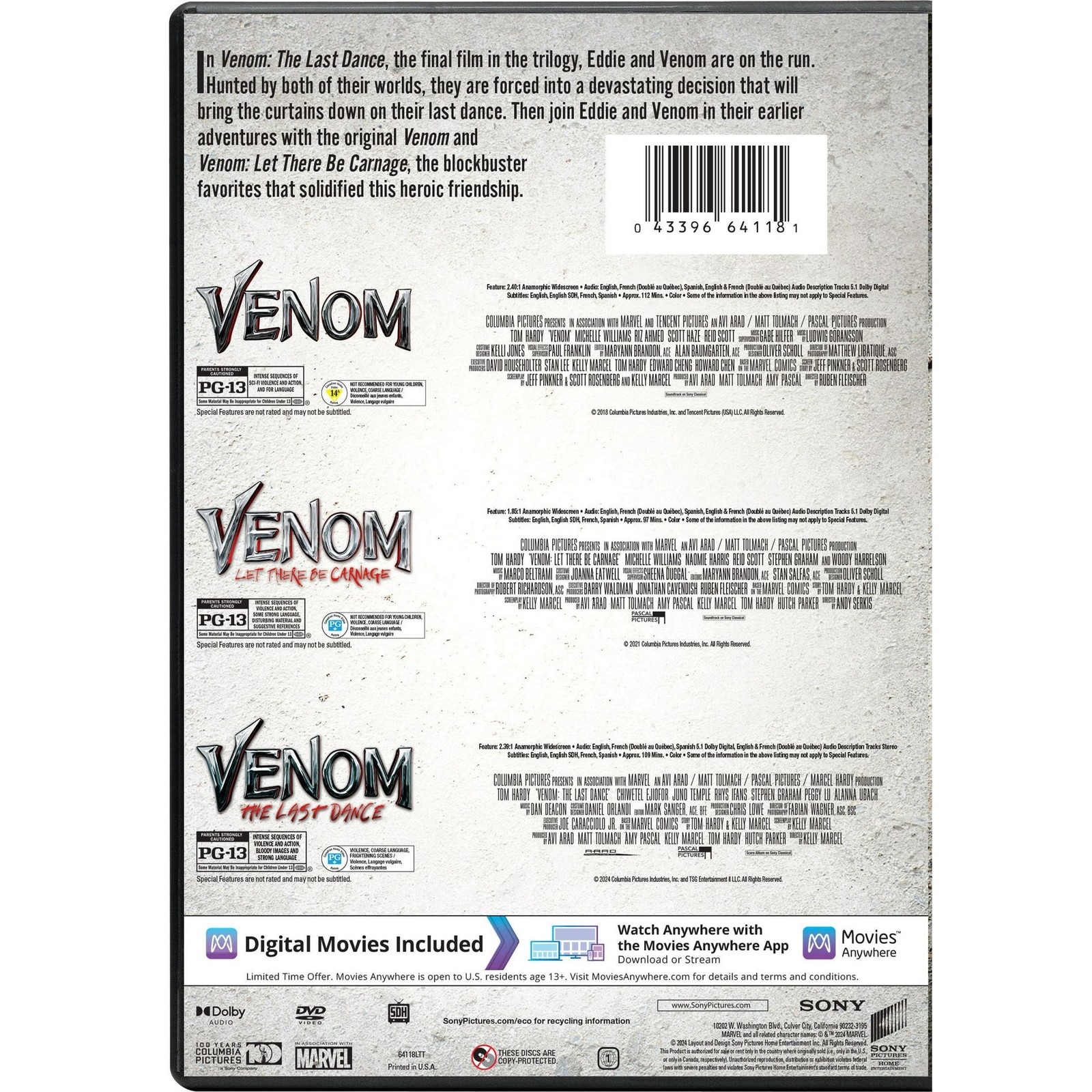 Sony Pictures Home Entertainment Venom 3-Movie Collection (DVD)