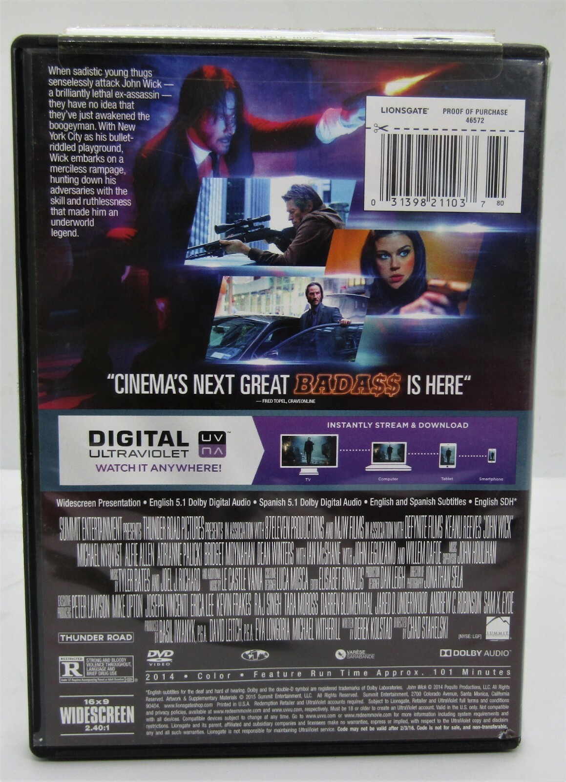 John Wick (DVD, 2015). Pre-owned.
