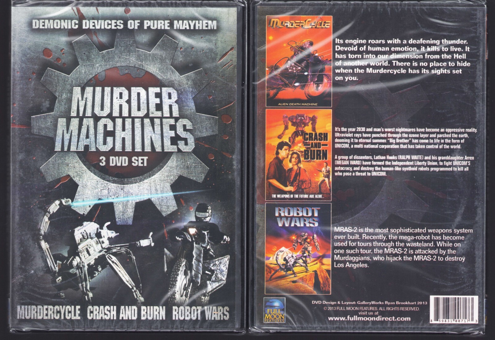 Murder Machines (3-DVD Set) Murdercycle – Crash and Burn – Robot Wars NEW SEALED