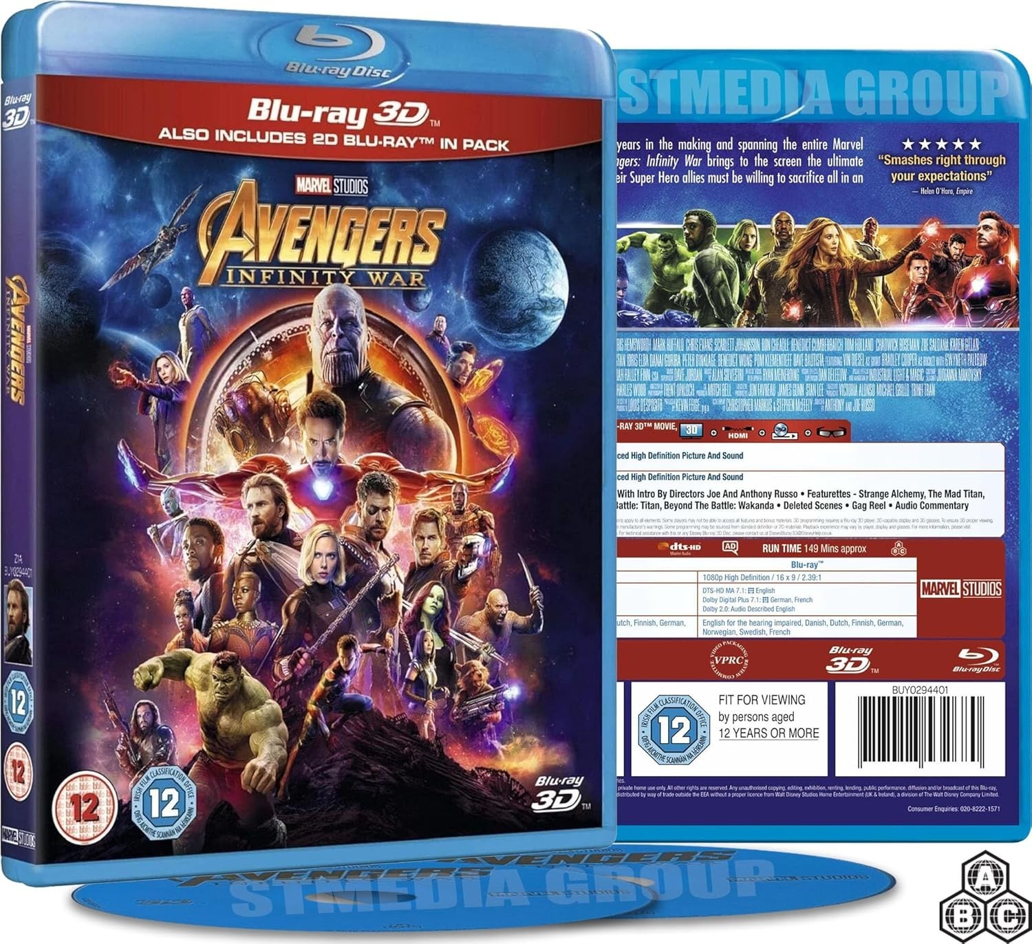 Avengers: Infinity War Blu-ray 3D + Blu-ray [Region Free]