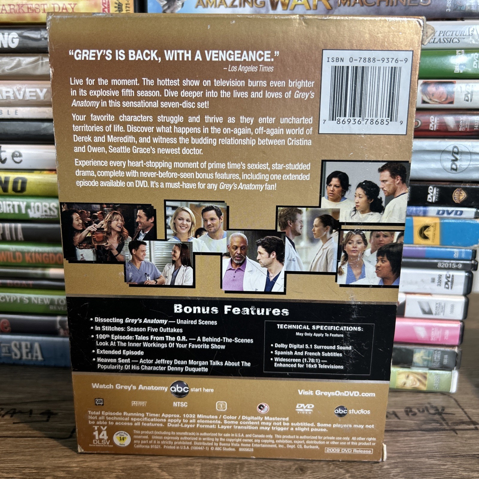 Grey’s Anatomy: The Complete Fifth Season 5 DVDs Medical Drama Tv Series – O