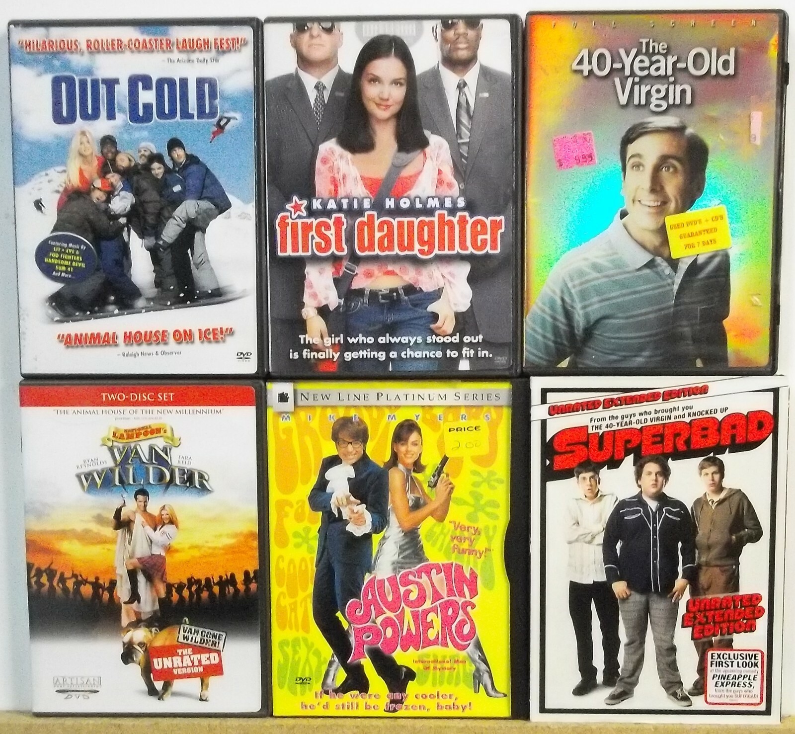 6 COMEDY FUNNY SATIRE DVD movies Lot #M473 Free US S/H Virgin Austin Powers more