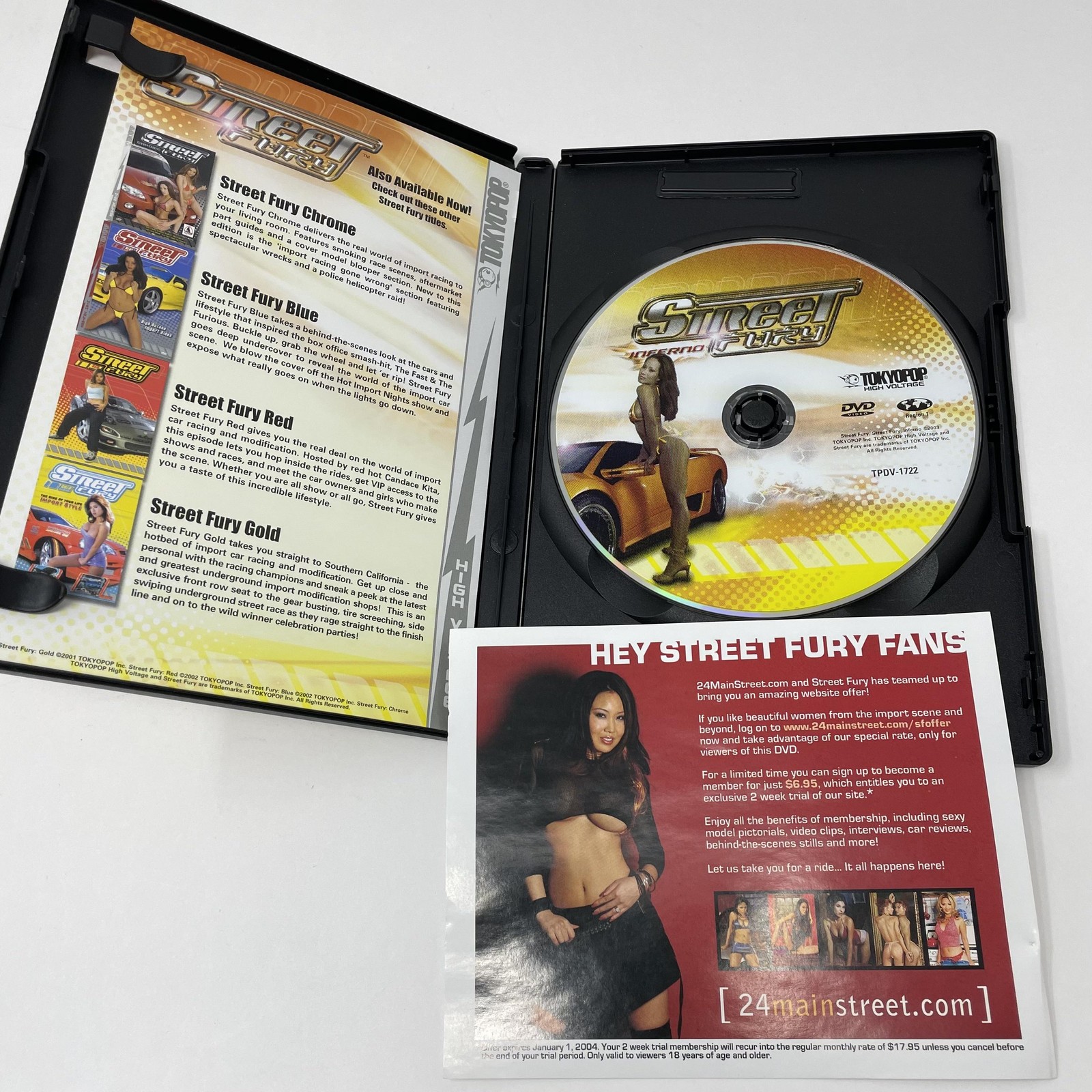 Vintage Street Fury Inferno DVD Tokyopop 2003 Import Automotive Street Racing