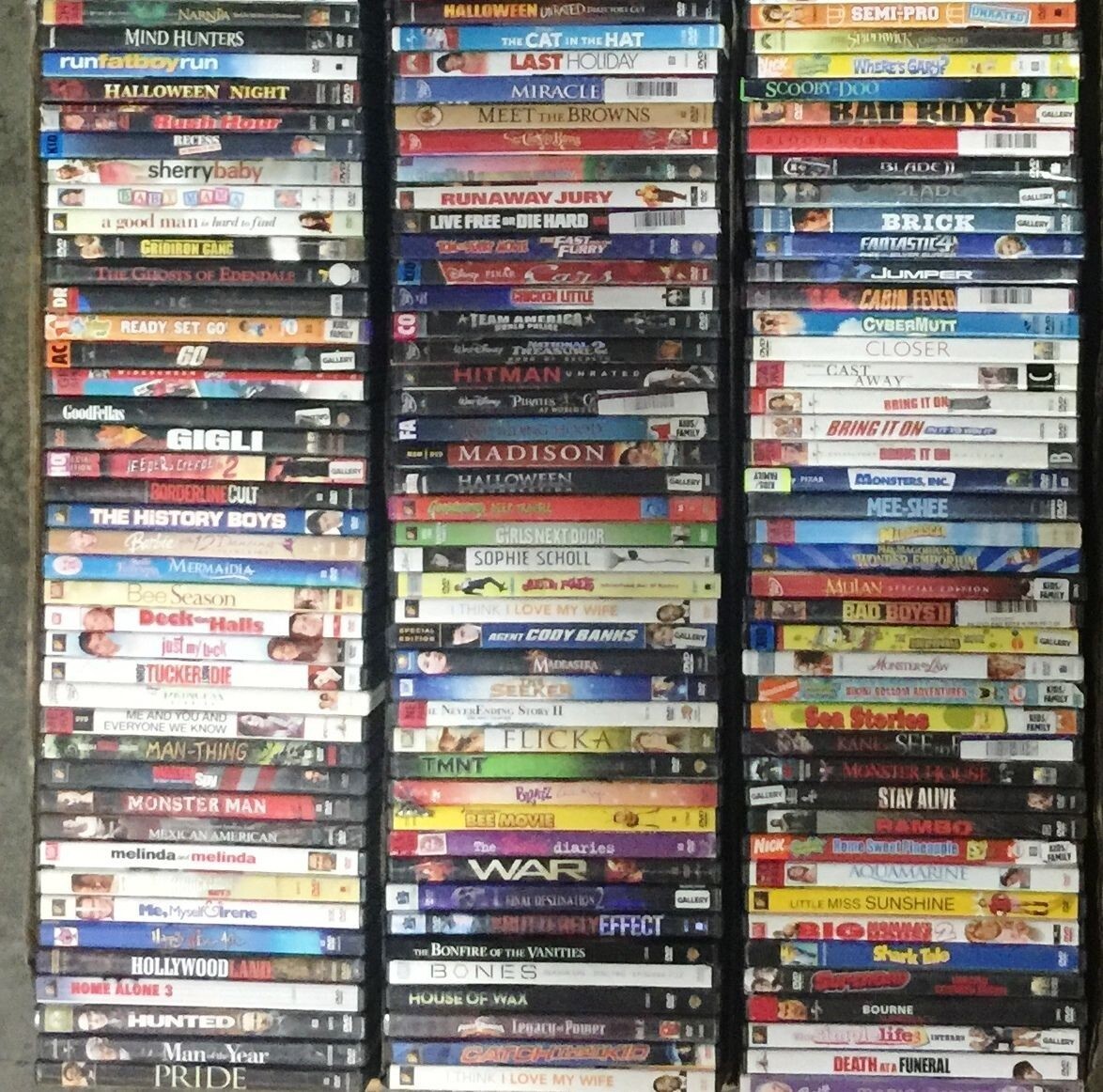 Wholesale Lot of 100 Used Assorted DVD Random Grab Bag DVDs Mostly Former Rental