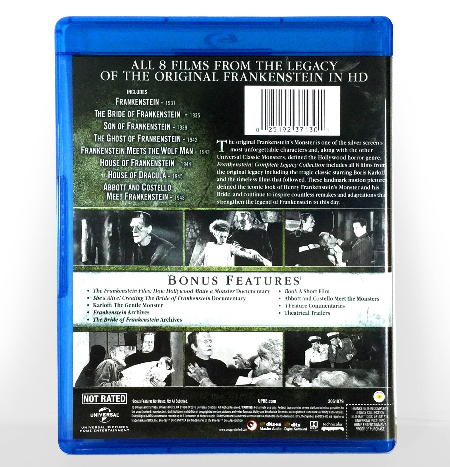 Frankenstein: Complete 8-Film Legacy Coll (5-Disc Blu-ray, 1931-1948) Like New !