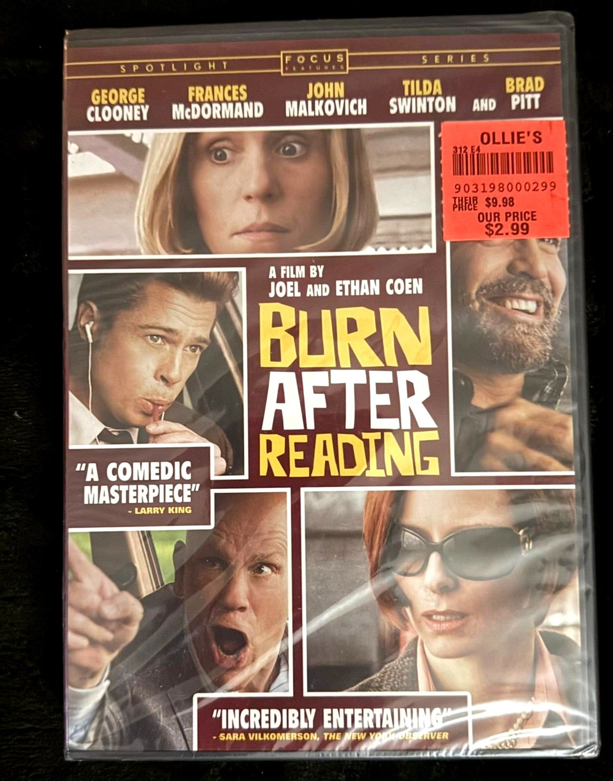 Burn After Reading DVD NEW Factory Sealed George Clooney Brad Pitt Coen Brothers