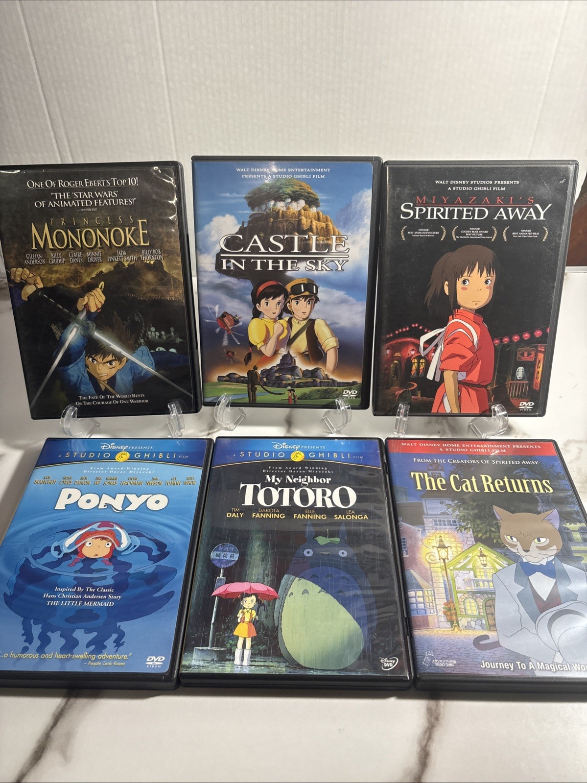 Studio Ghibli Spirited Away & Princess Mononoke DVD Lot Miyazaki Anime Bundle