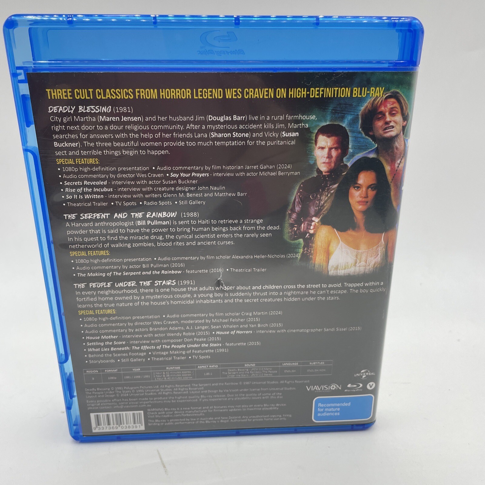 Wes Craven Collection Blu Ray Deadly Blessing The Serpent People Under Stairs