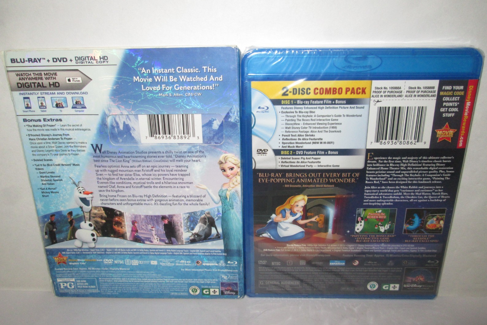 Disney Blu-ray Lot (10) Moana – Beauty Beast – Coco – Zootopia – Mermaid -Frozen