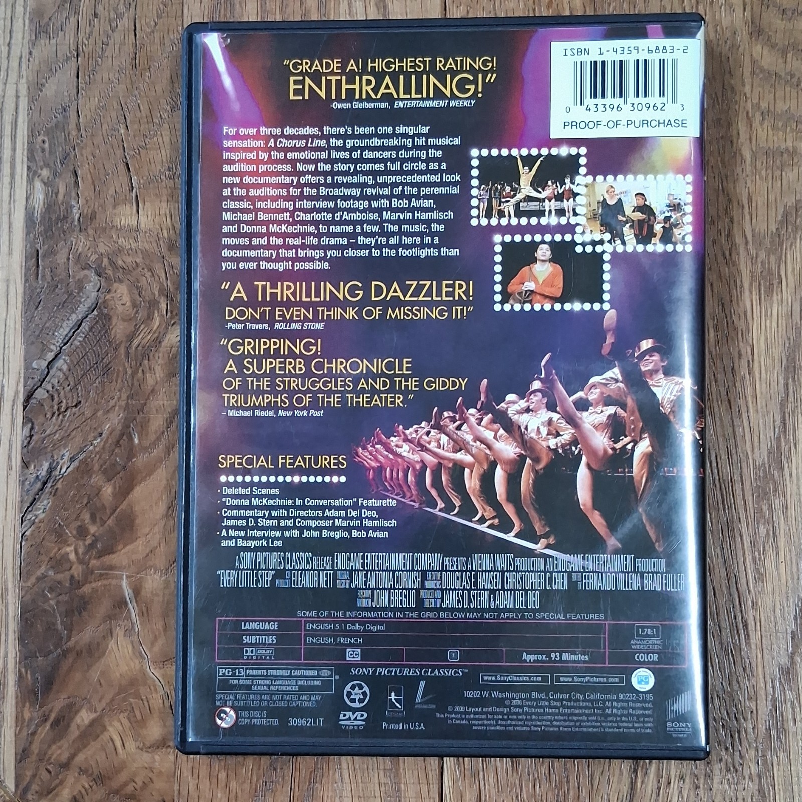 Sony Pictures Classics Every Little Step DVD PG-13 93min Commentary Deleted