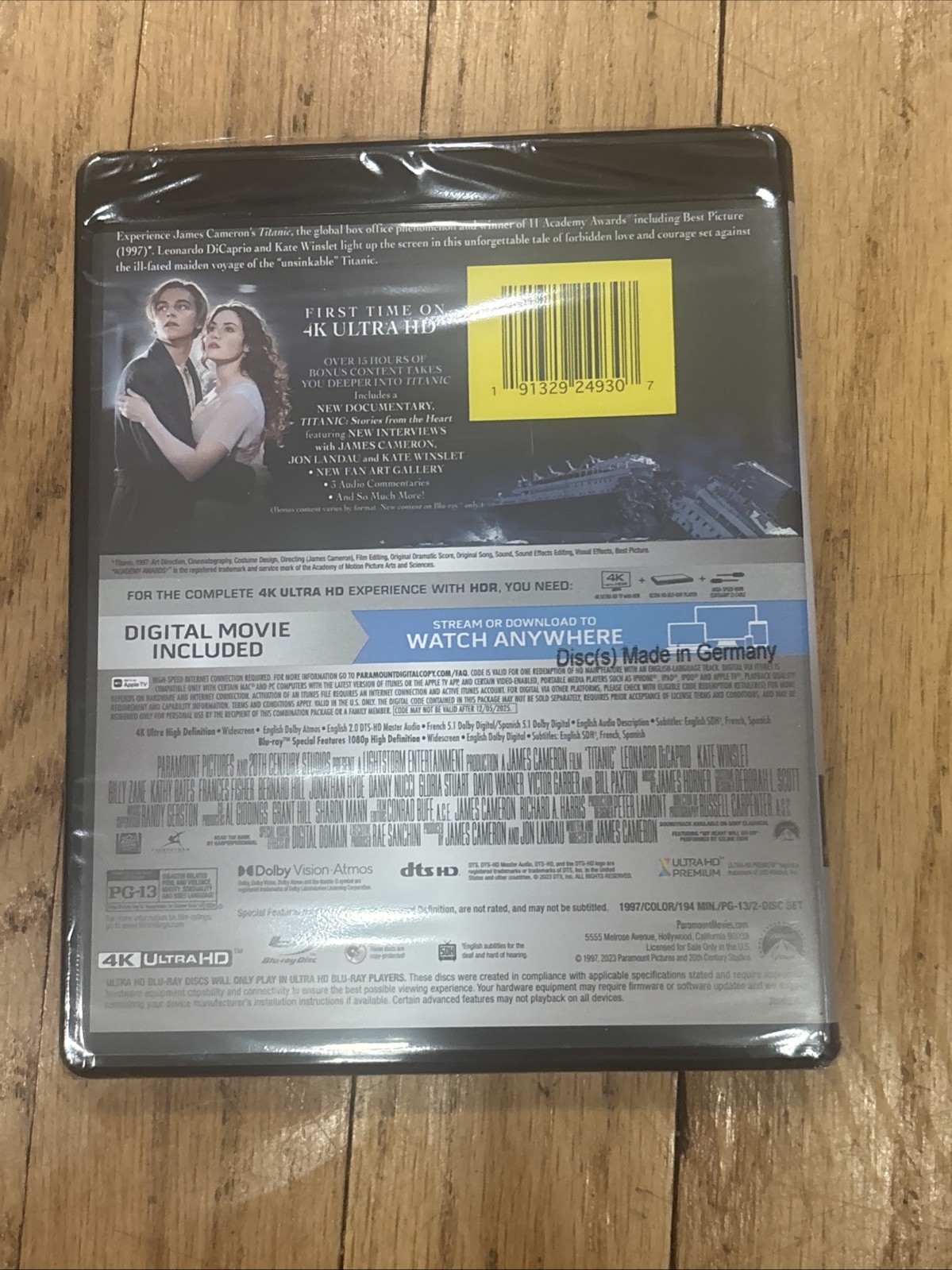 Titanic (4K UHD Blu-ray, Digital) NEW w/slipcover