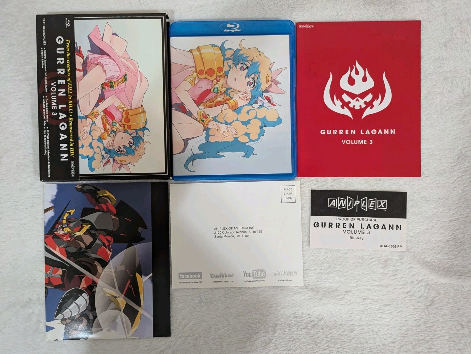 Gurren Lagann: Complete Series Volumes 1, 2, 3, 4, 5 1-5 Blu-ray Aniplex