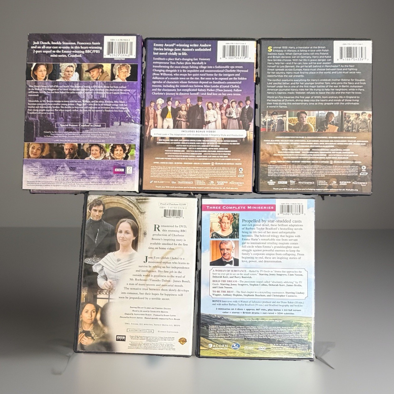British Period Drama DVD Lot BBC PBS Masterpiece-Sanditon-Jane Eyre-Crawford