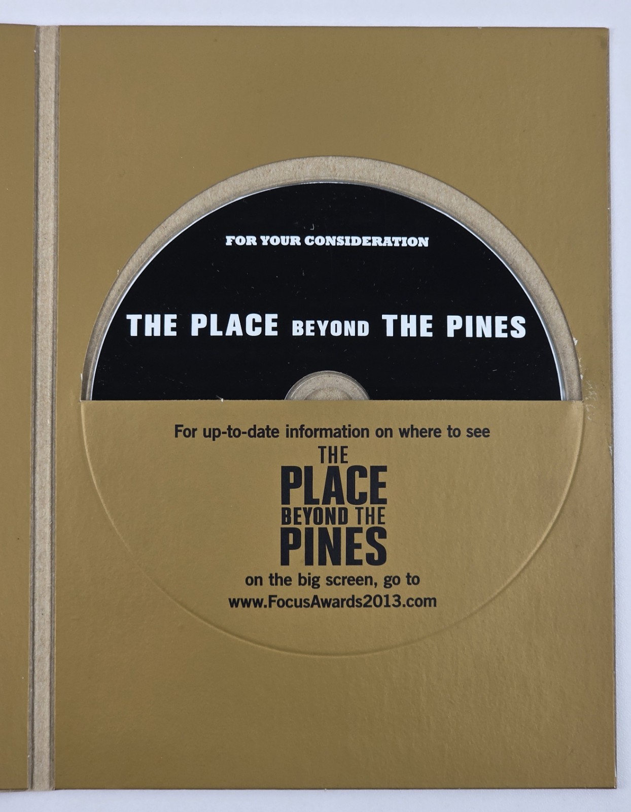 The Place Beyond the Pines FYC Awards Screener DVD Ryan Gosling Bradley Cooper