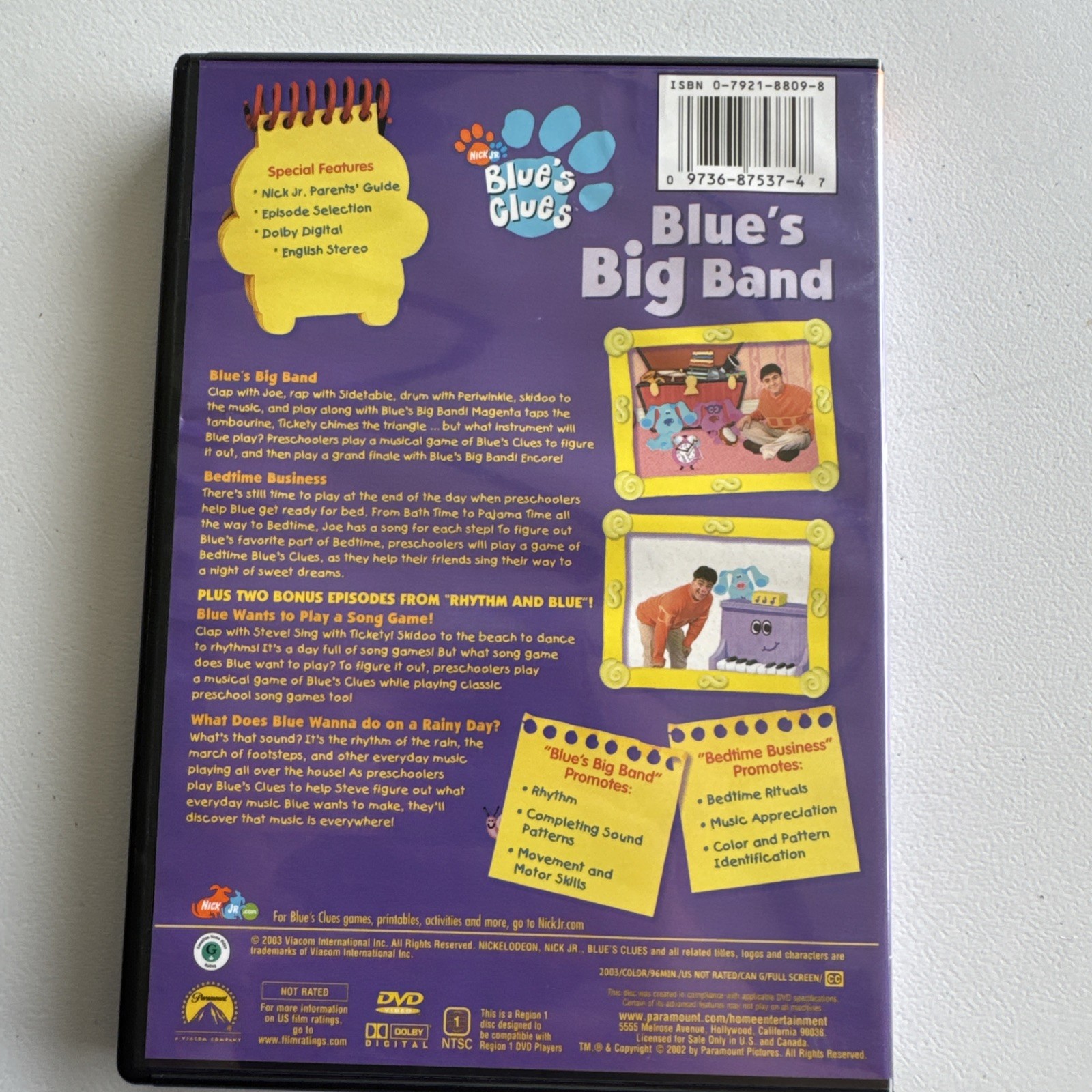 Nick Jr Blues Clues ABC’s 123’s And More DVD Box Set Like New