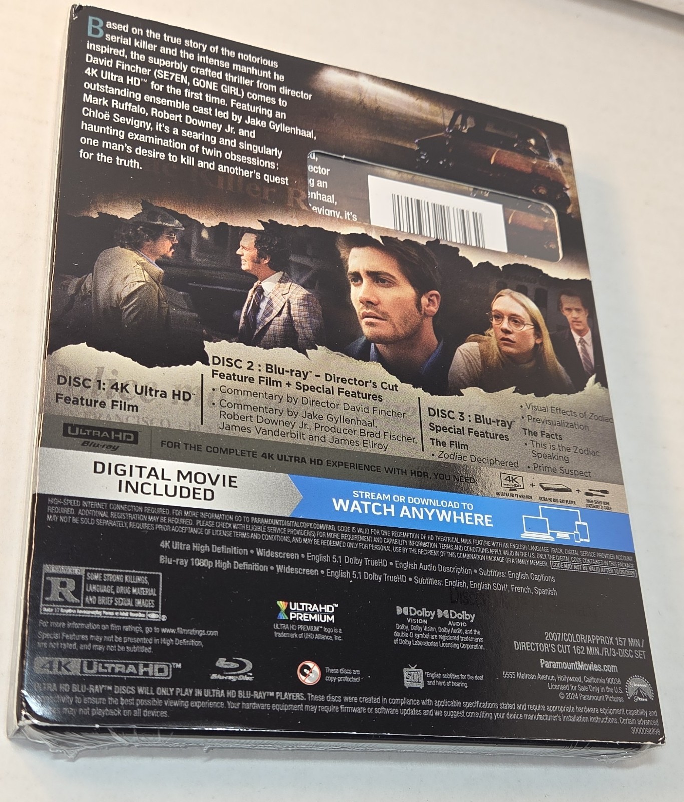 Zodiac (4K/Blu-ray) Collector SLIPCOVER-NEW-Box Shipping with Tracking