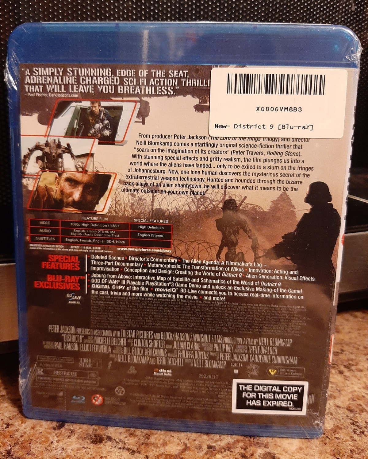 District 9 blu-ray (BRAND NEW, SEALED) 2009 Neill Blomkamp