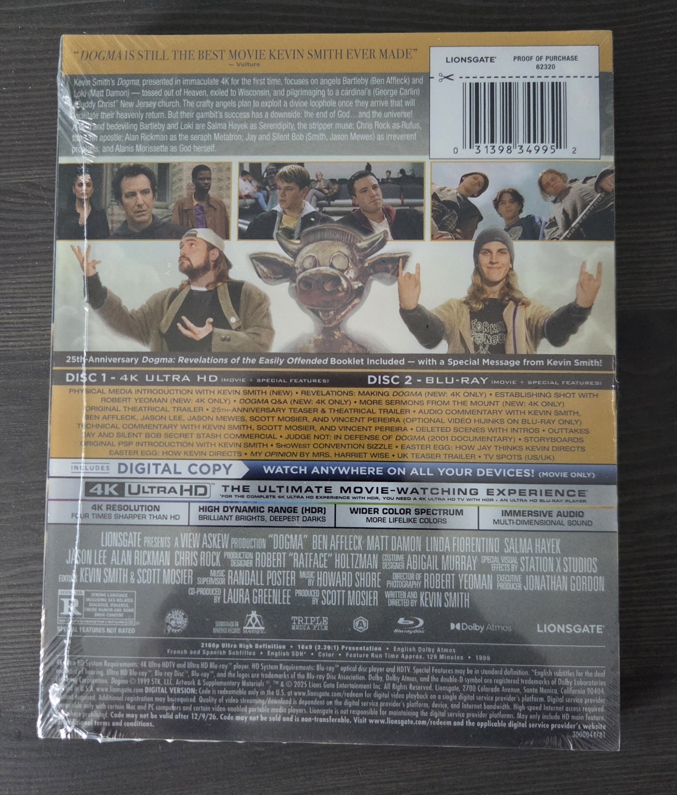 Dogma 4K UHD + Blu-ray + Digital Steelbook Lionsgate New/Sealed