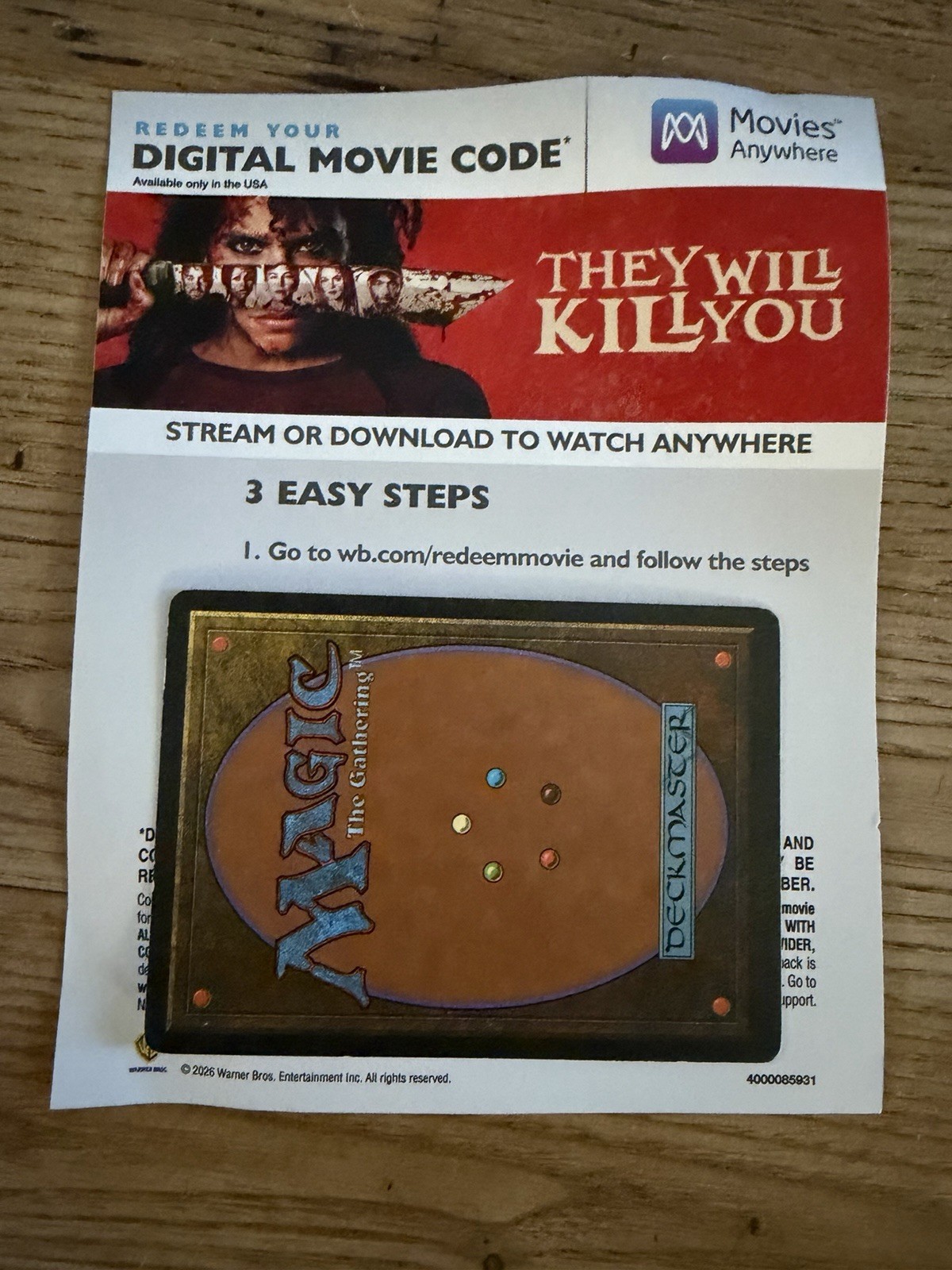 They Will Kill You (2026) Digital, No Discs Or Case Included, From Blu-ray