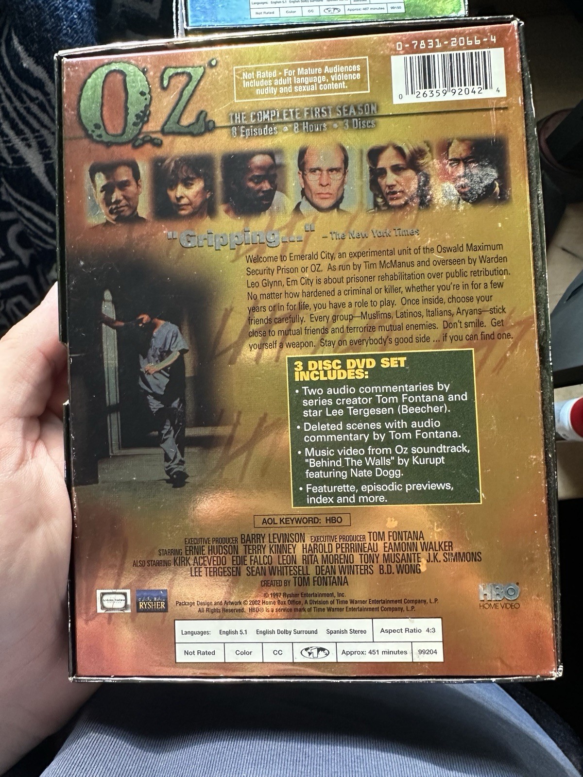 Oz HBO Complete Series Seasons 1-6 DVD Box Set Deleted Scenes, Commentary