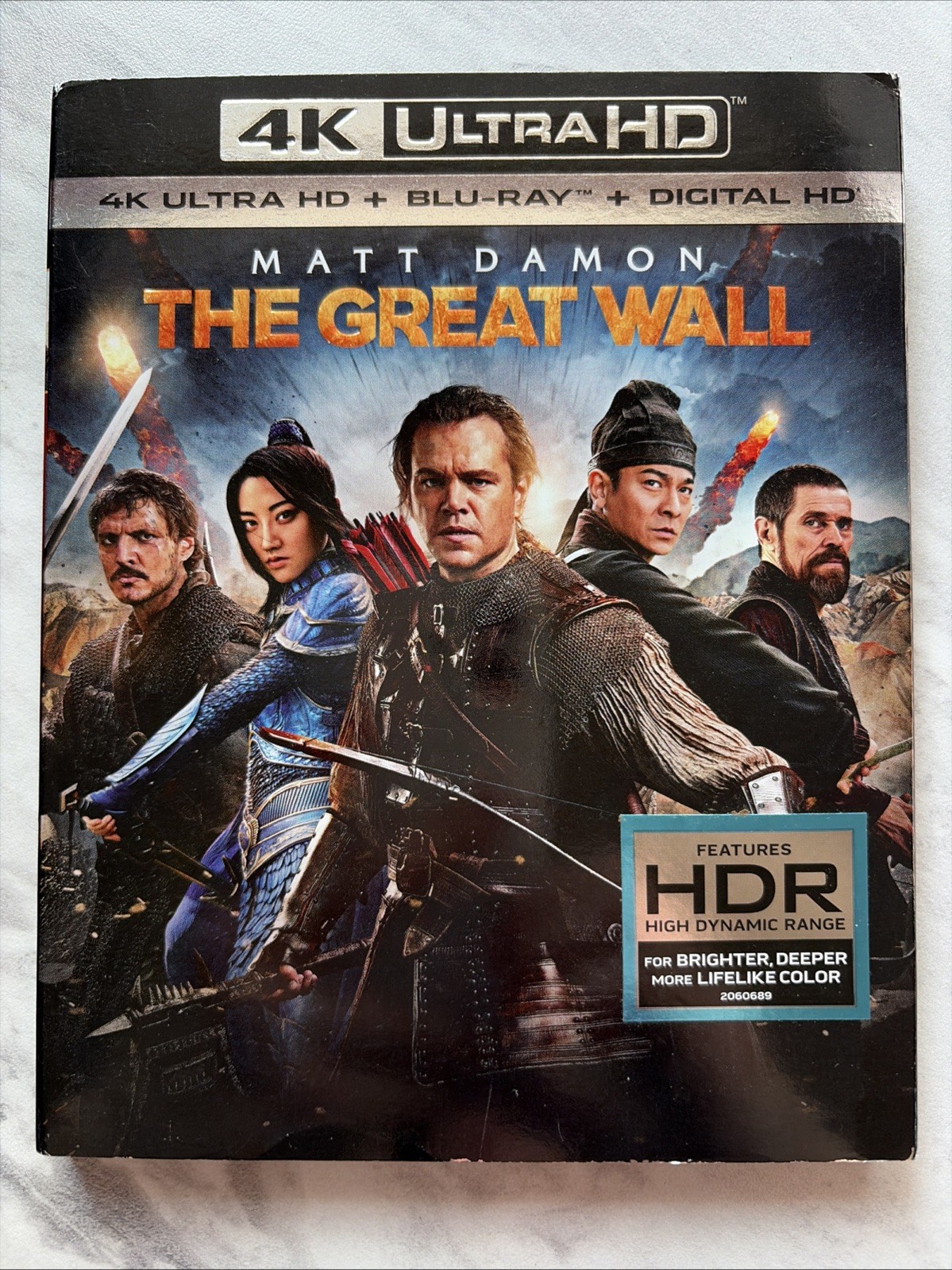 The Great Wall (4K Ultra HD, Blu-ray 2017) With Slipcover!! No Digital Code