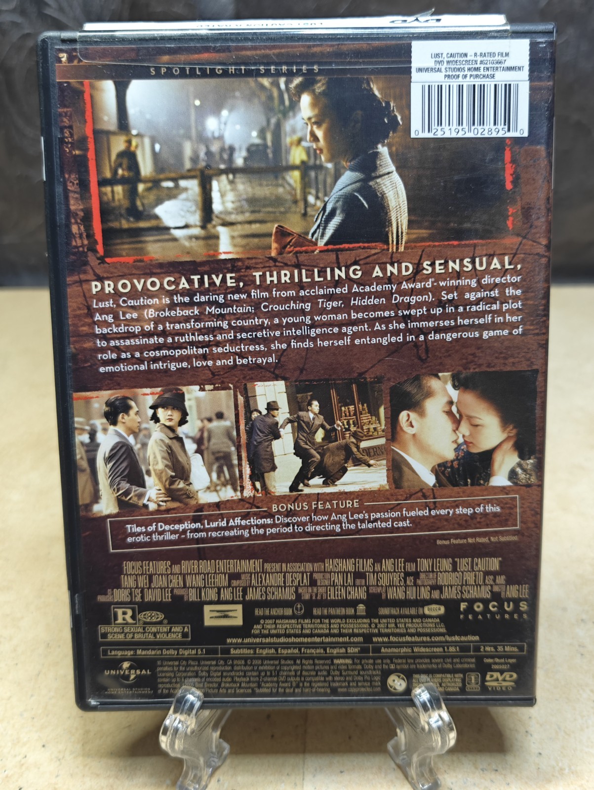 Lust Caution Original R-rated theatrical DVD tony leung tang wei ang lee 2007