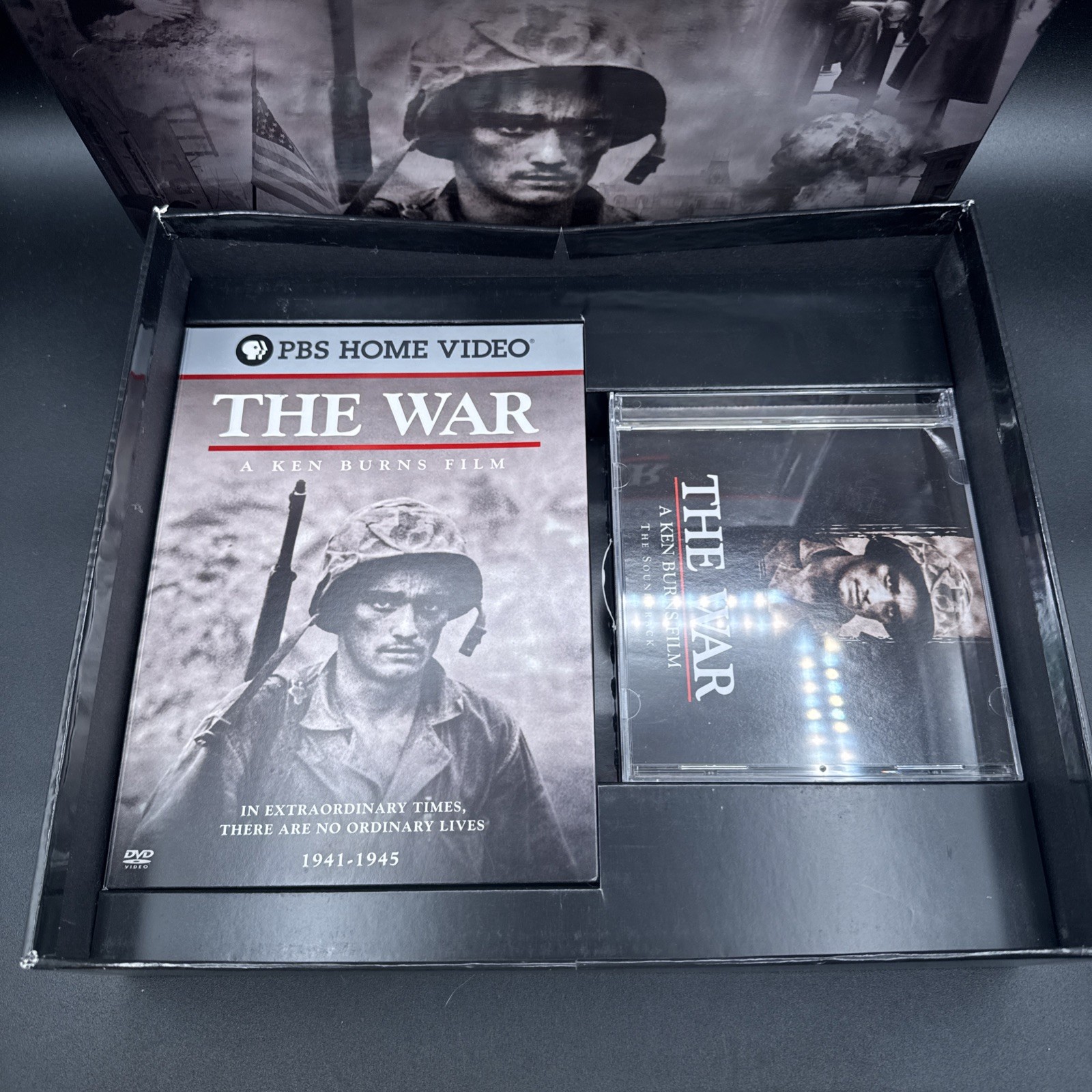 The War A Ken Burns Film Collector’s Edition, Book, DVDs, CD, Box PBS Home Video