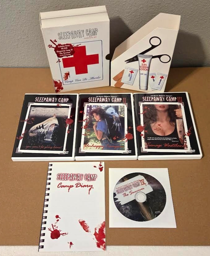SLEEPAWAY CAMP Survival Kit DVD, 2002, 4 Disc Set with Brochure & Bonus 4th DVD