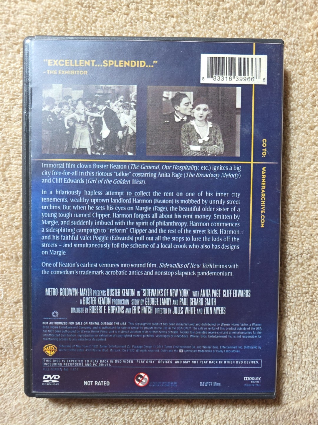 Sidewalks of New York (DVD, 1931) VGC