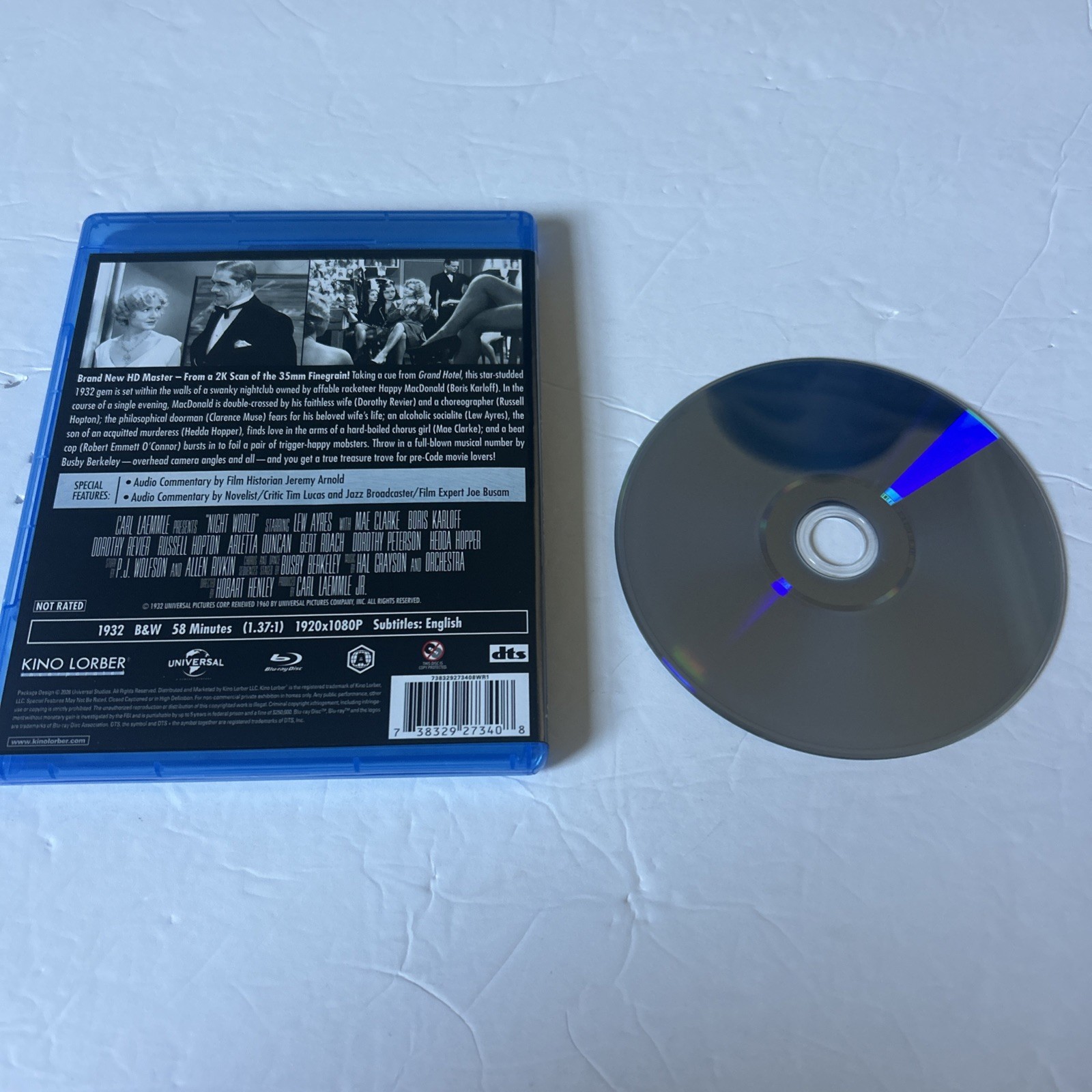 Kino Lorber HD 2K NR Night World Blu-ray-Boris KLarloff-Heda Hopper-1932 B&W-mob