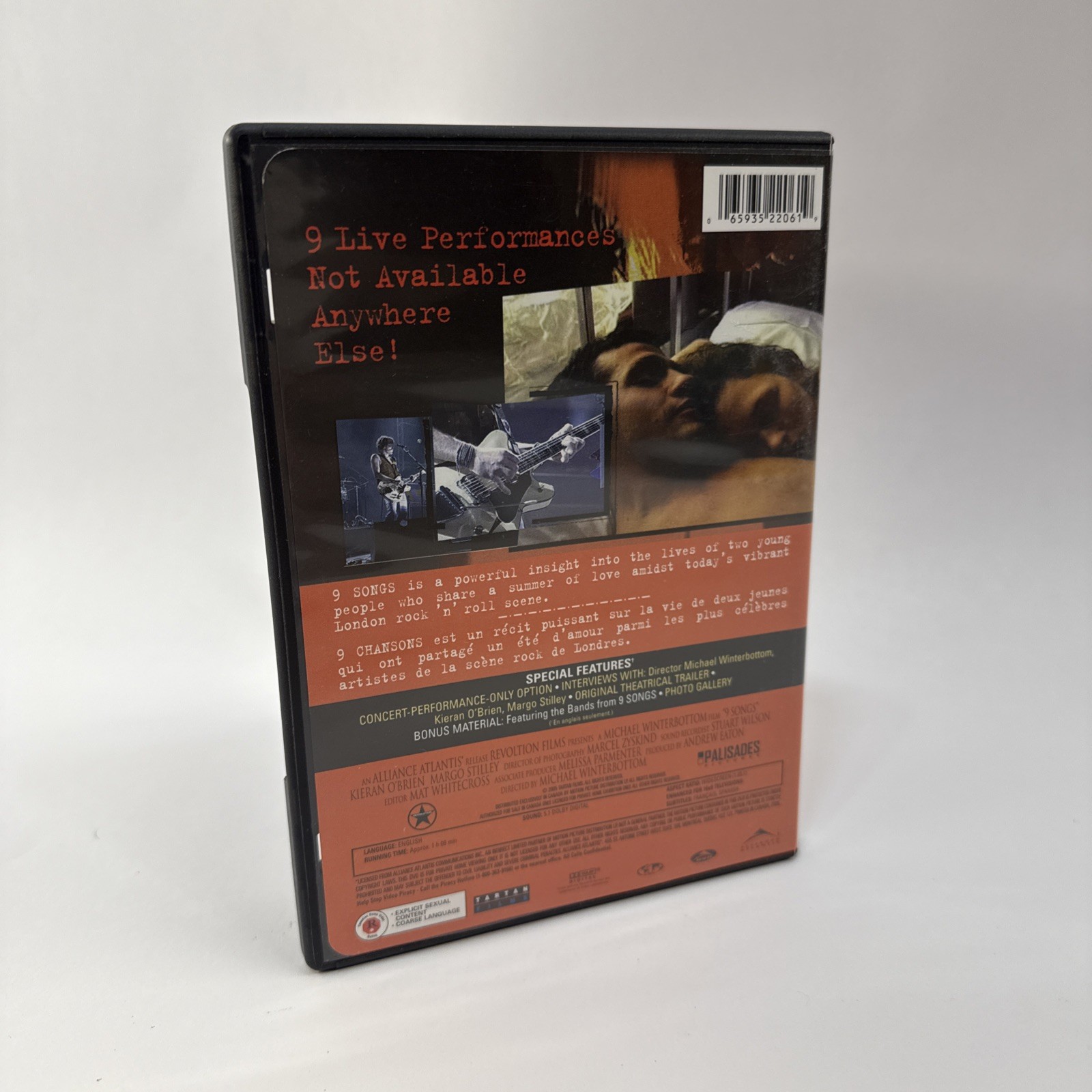 9 Songs (DVD, 2005) Unrated Full Uncut Version Michael Winterbottom Rare