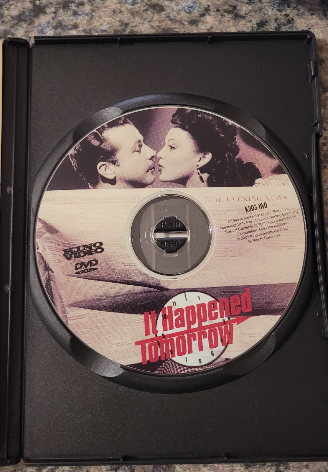 It Happened Tomorrow 1944 (2003 Kino Lorber DVD W/Insert) NEVER TRUST STOCK PICS
