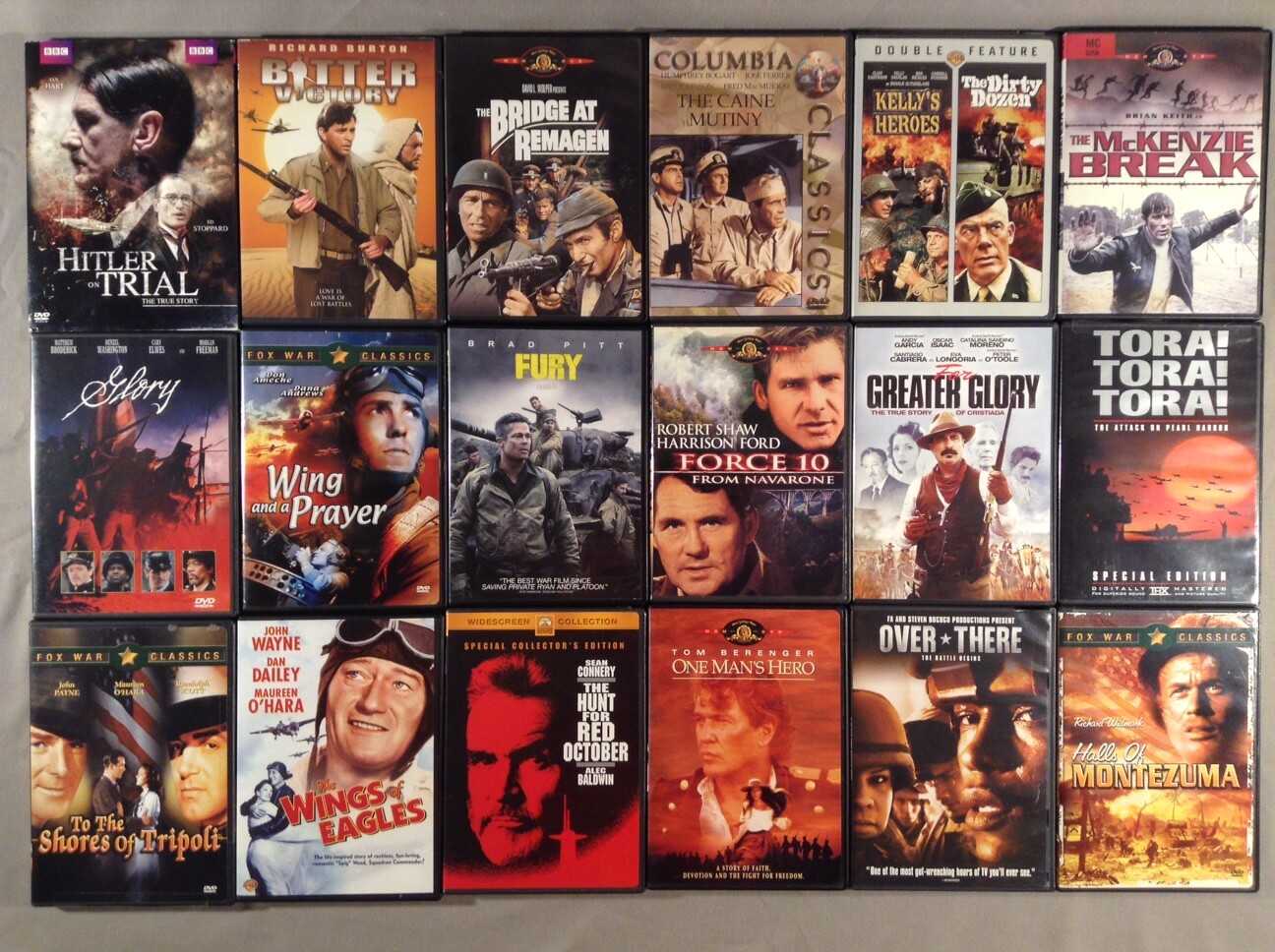 Classic Military & War Movies, various prices. Combined shipping.