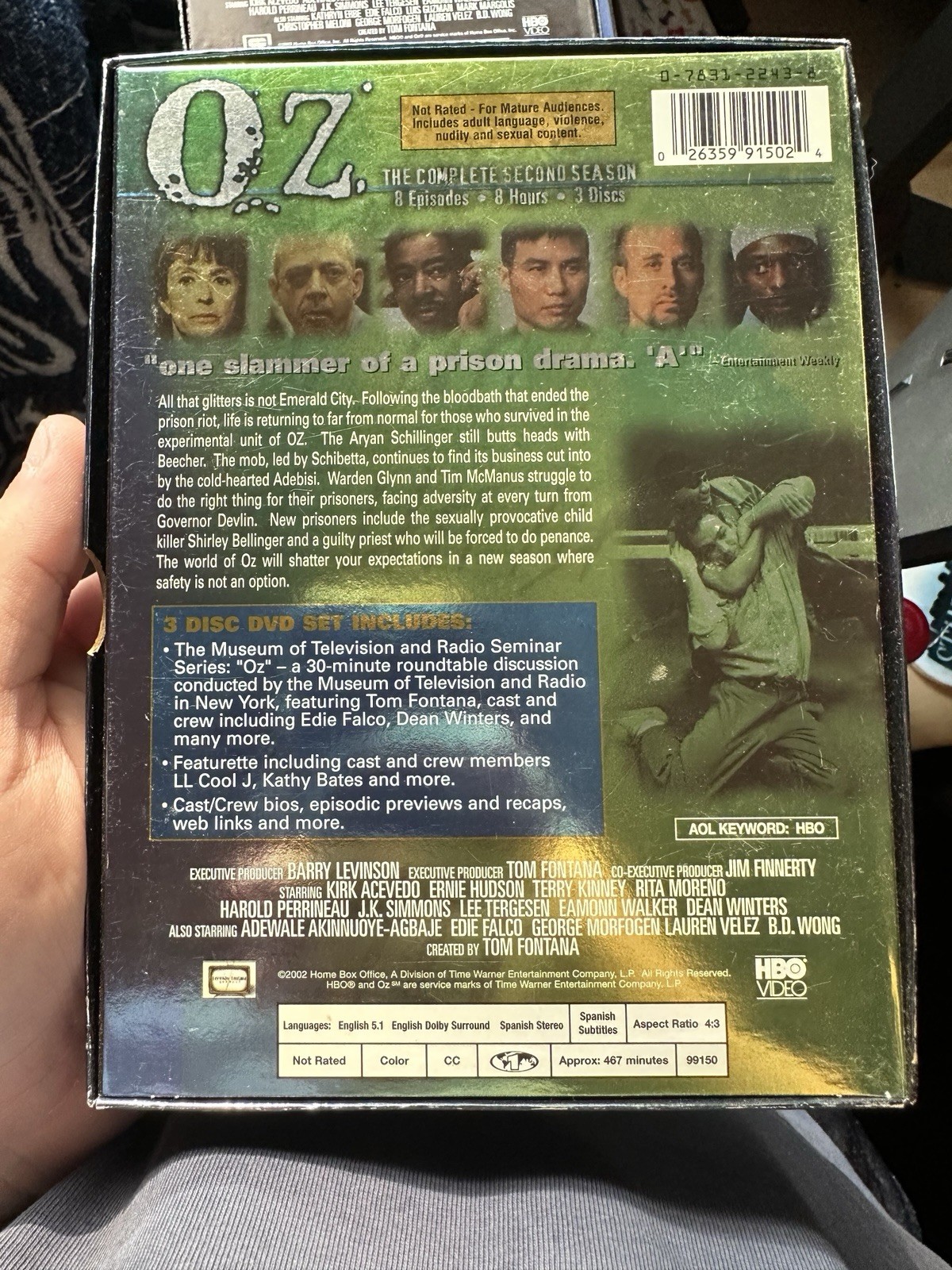 Oz HBO Complete Series Seasons 1-6 DVD Box Set Deleted Scenes, Commentary
