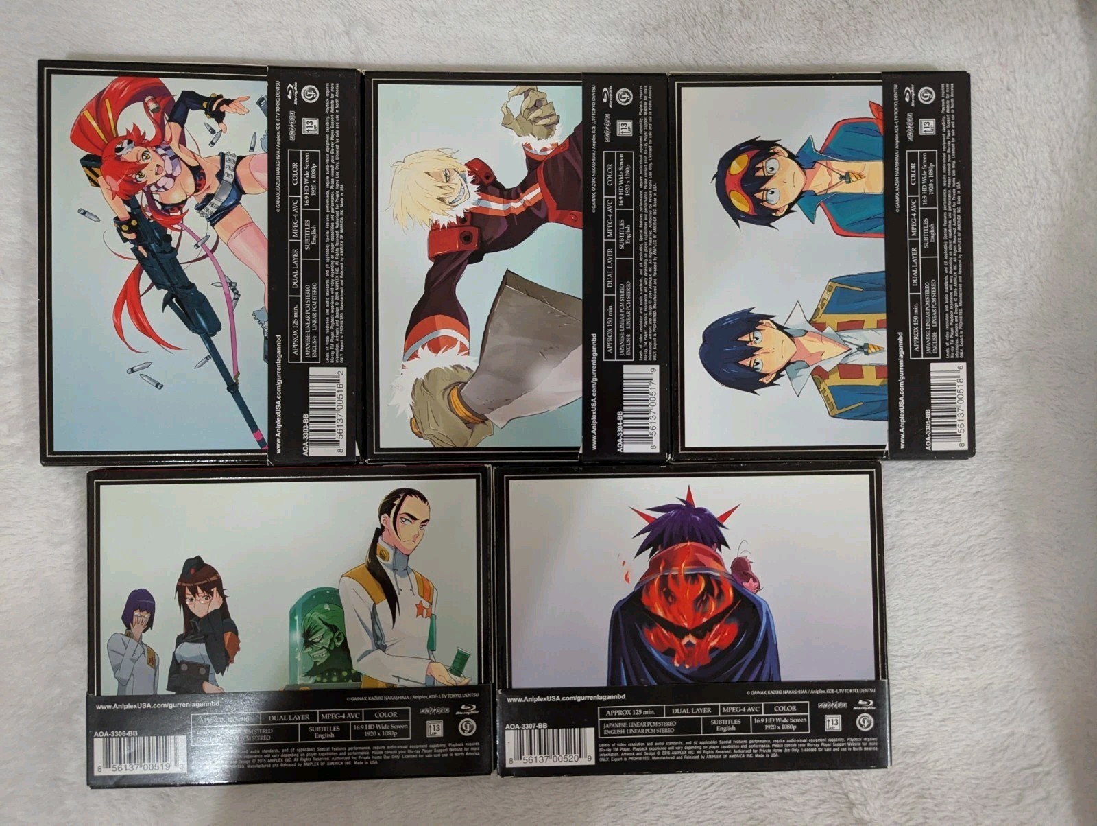 Gurren Lagann: Complete Series Volumes 1, 2, 3, 4, 5 1-5 Blu-ray Aniplex