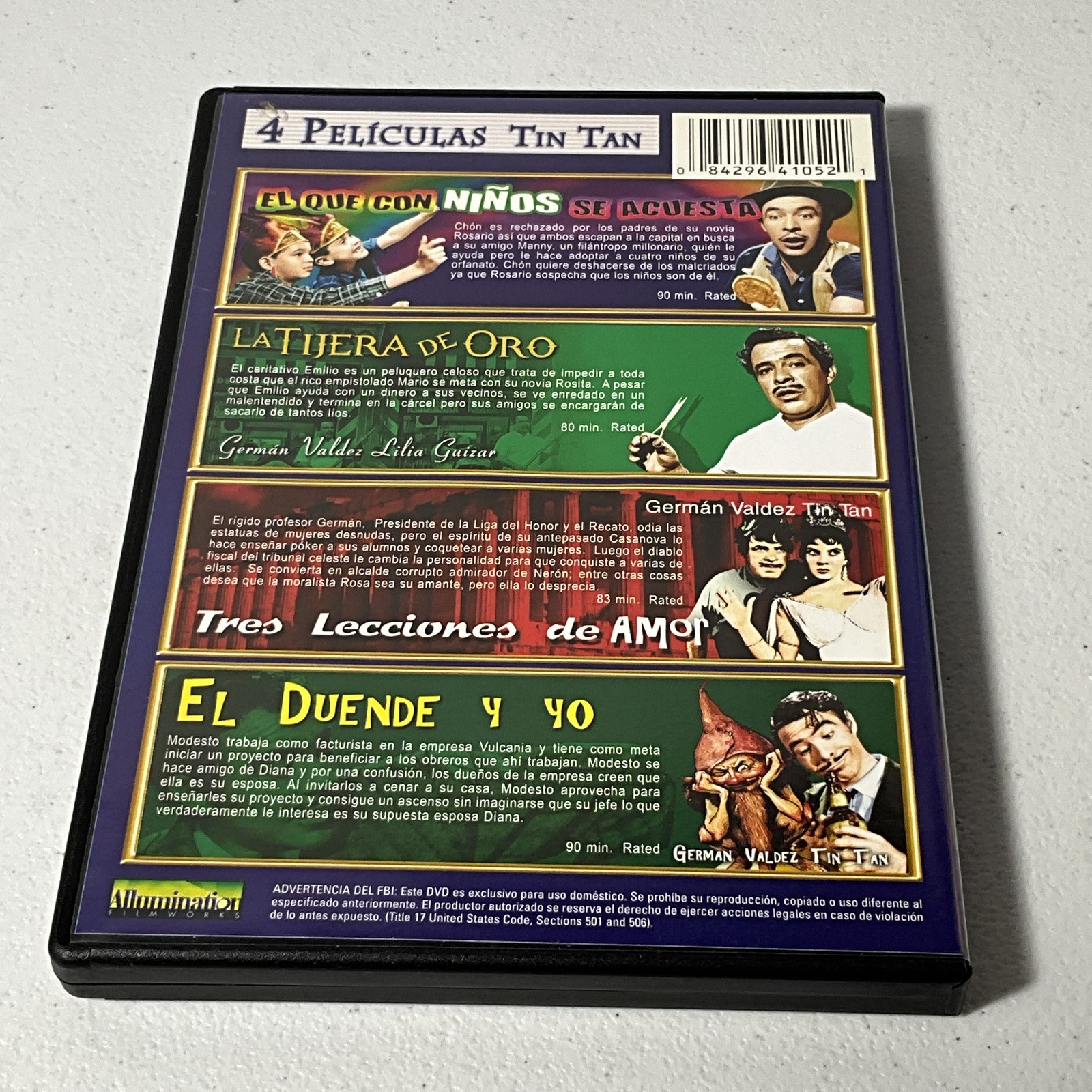 4 Películas Tin Tan Collection DVD El Que Con Niños Se Acuesta La Tijera De Oro
