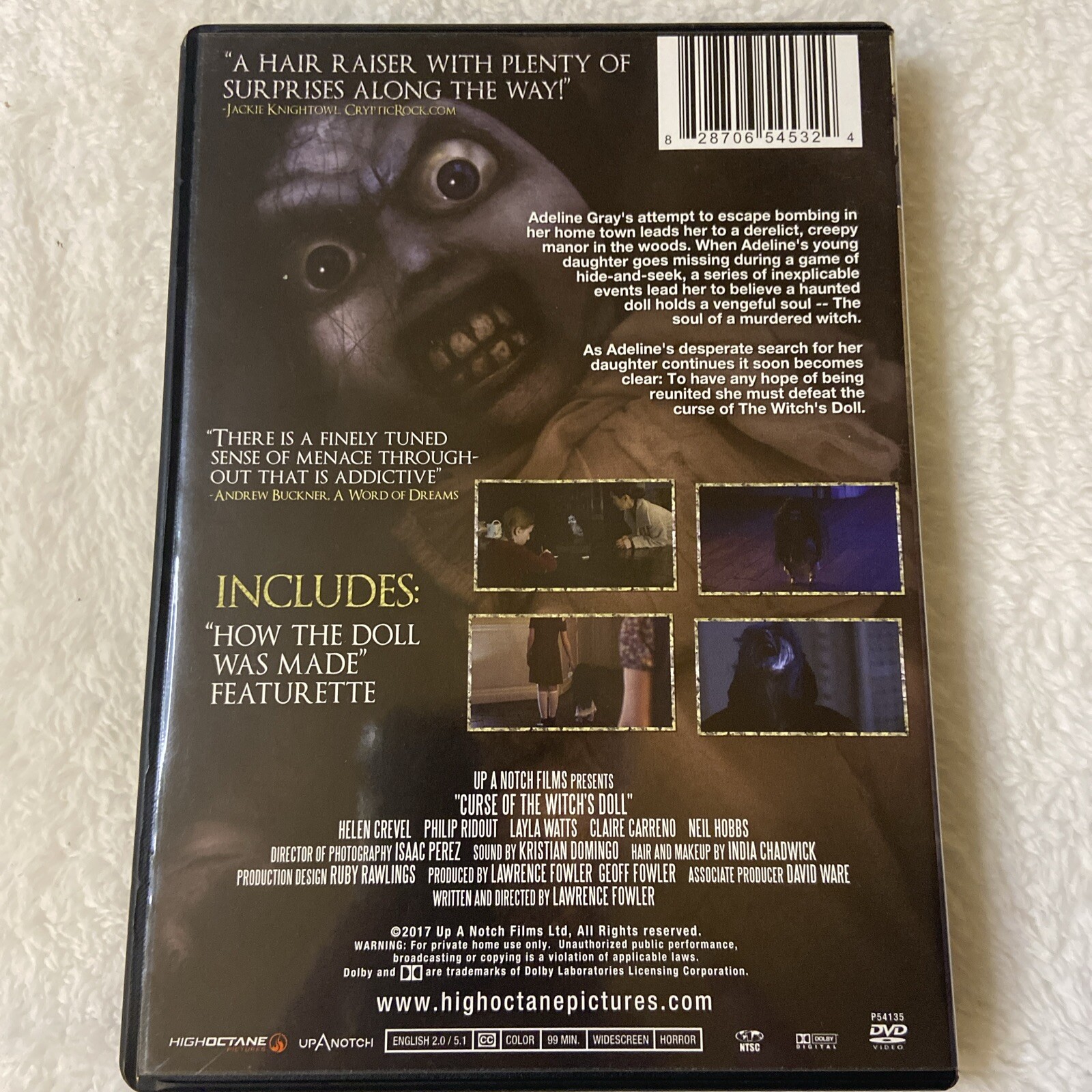 Curse of the Witch’s Doll Dvd Horror Creepy Haunted 2017