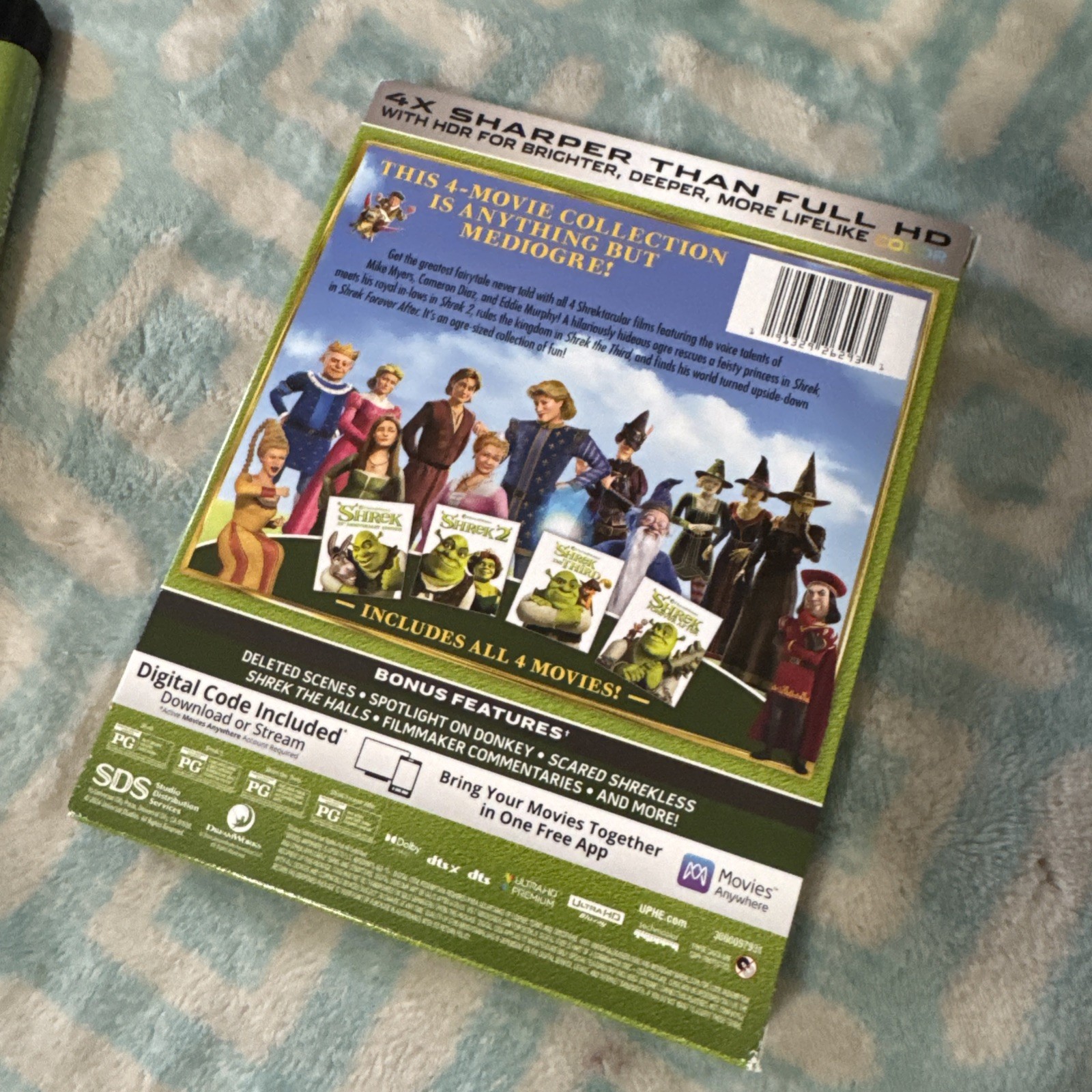 Shrek 4-Movie Collection 4K Ultra-HD 4k UHD NO Digital. W~ OOP SLIP !!