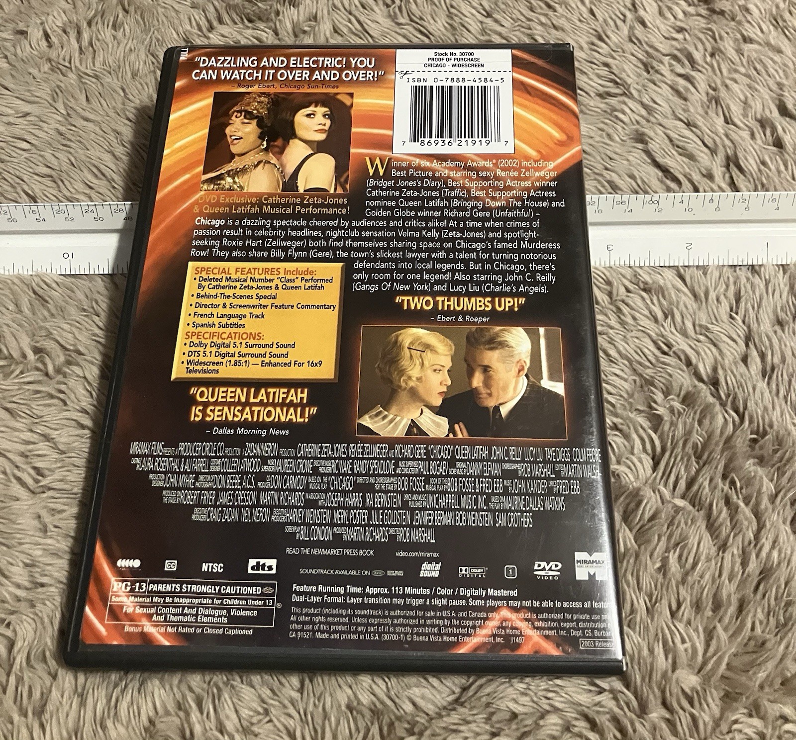 🎬Chicago, the movie wide screen version DVD