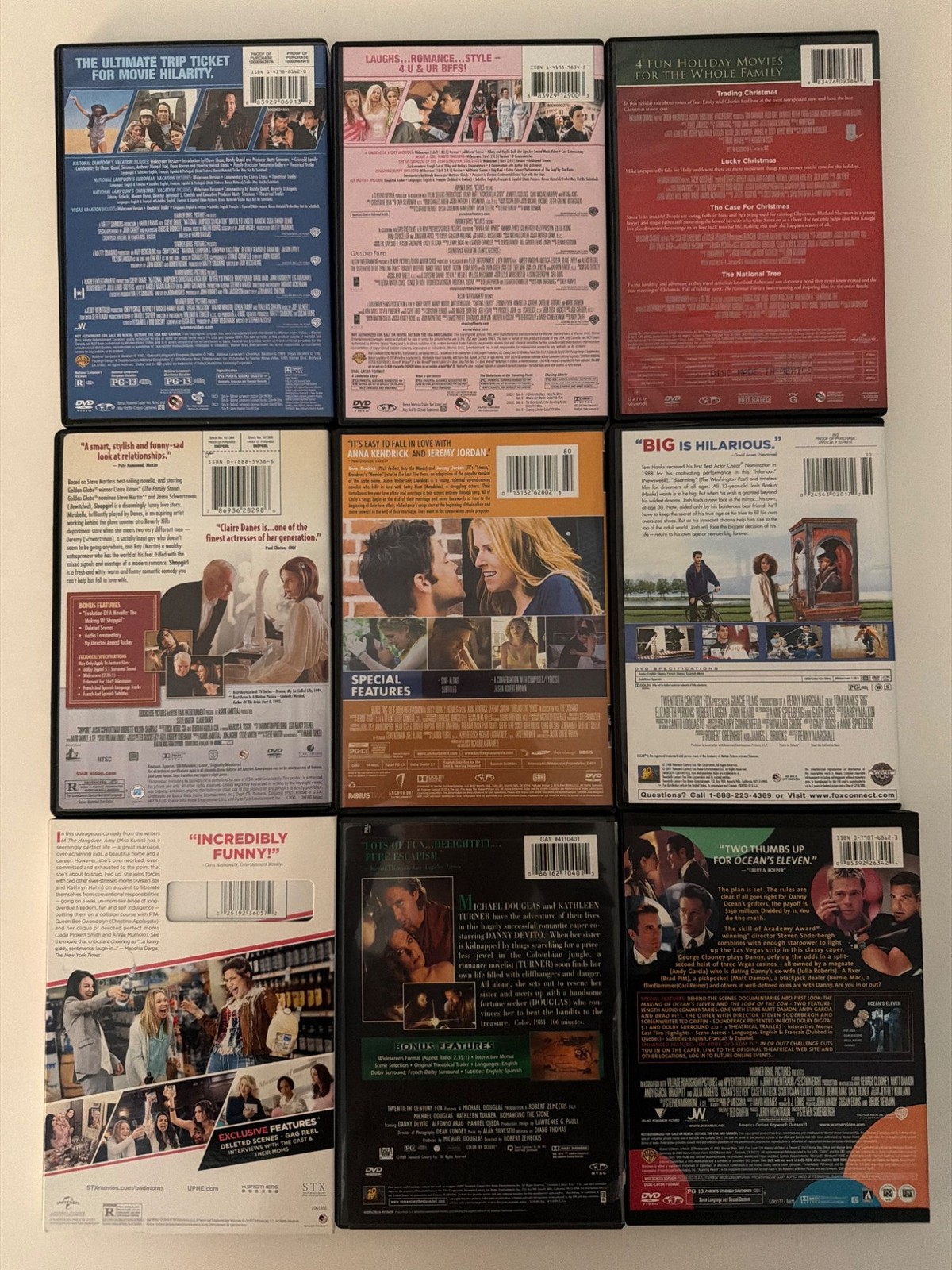 Lot of 9 DVDs Comedy Romance Movies Big Bad Moms Ocean’s Eleven